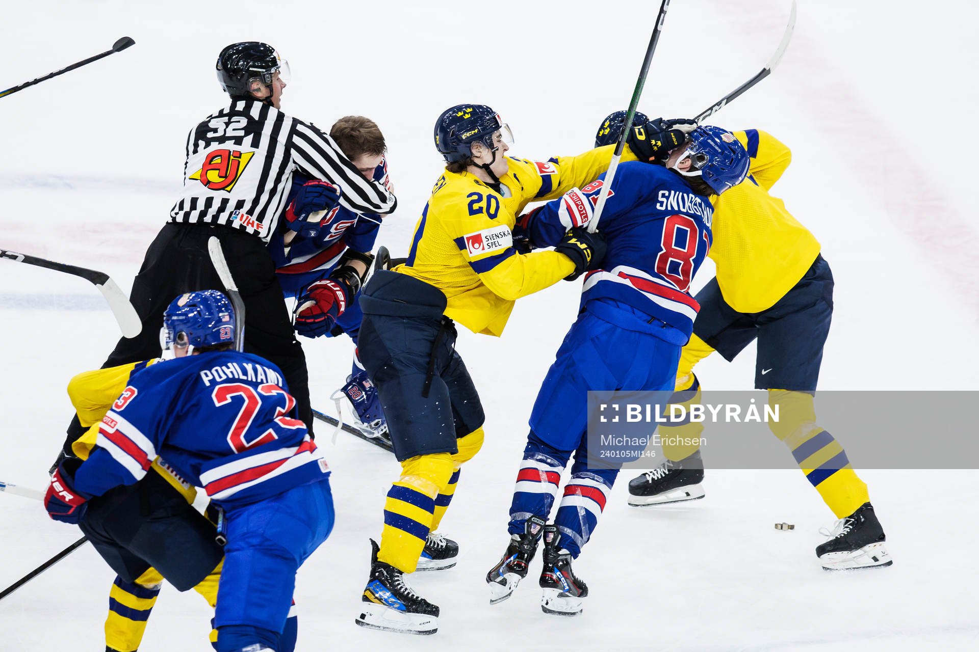 Liam Öhgren and Anton Johansson of Sweden against Jimmy