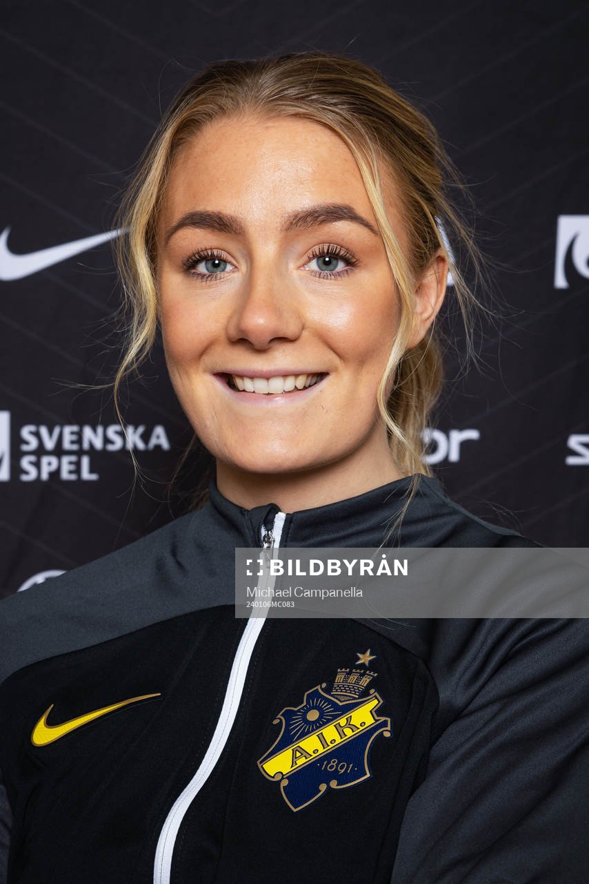 AIKs nyförvärv  Ellen Schampi poserar för porträtt den 6 januari 2024 i Stockholm. 