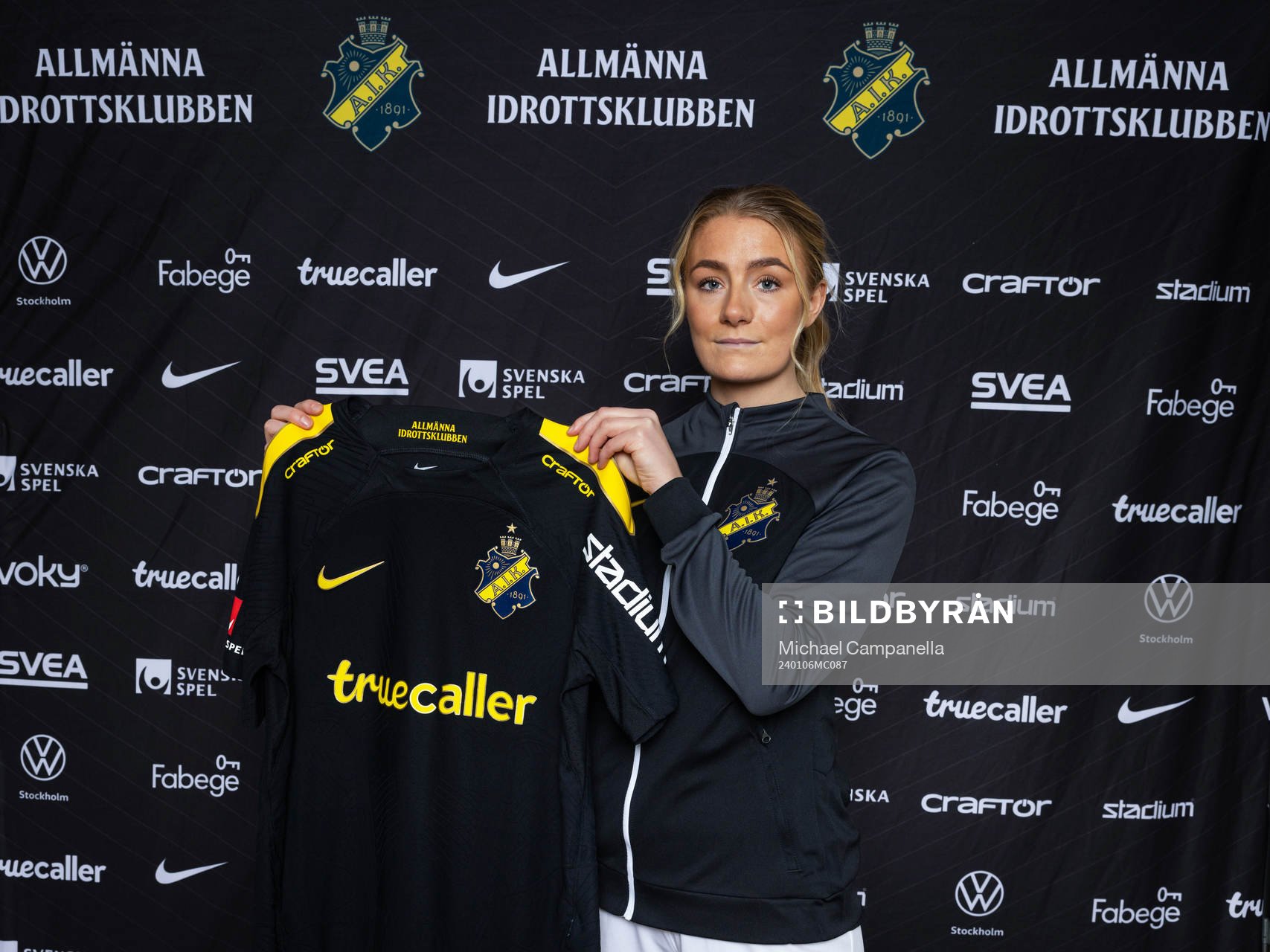 AIKs nyförvärv  Ellen Schampi poserar för porträtt den 6 januari 2024 i Stockholm. 