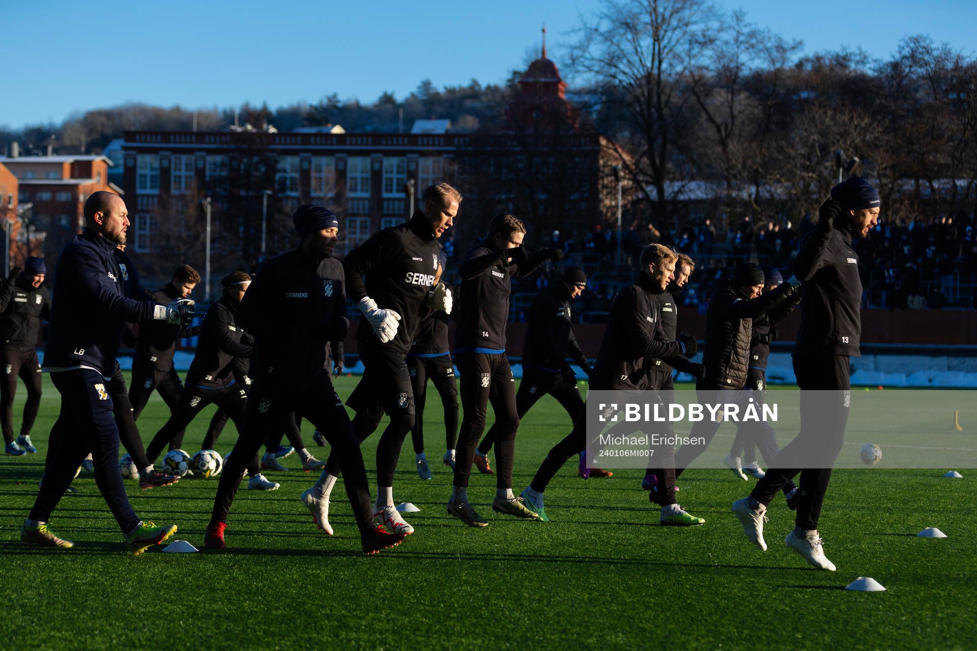 IFK Göteborgs spelare värmer upp