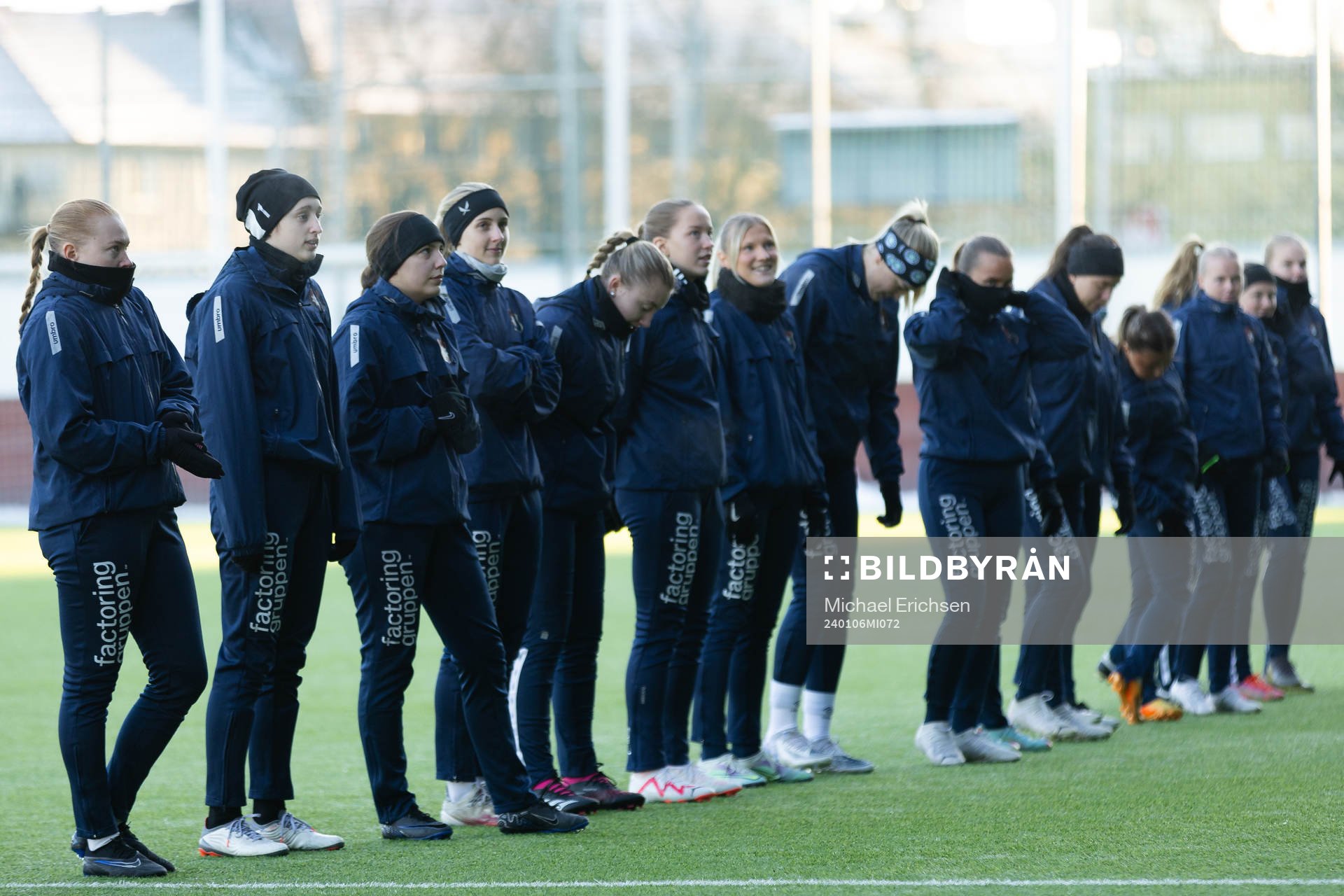Örgrytes damlag under en träning med Örgryte den 6 januari 2024 i Göteborg. 
