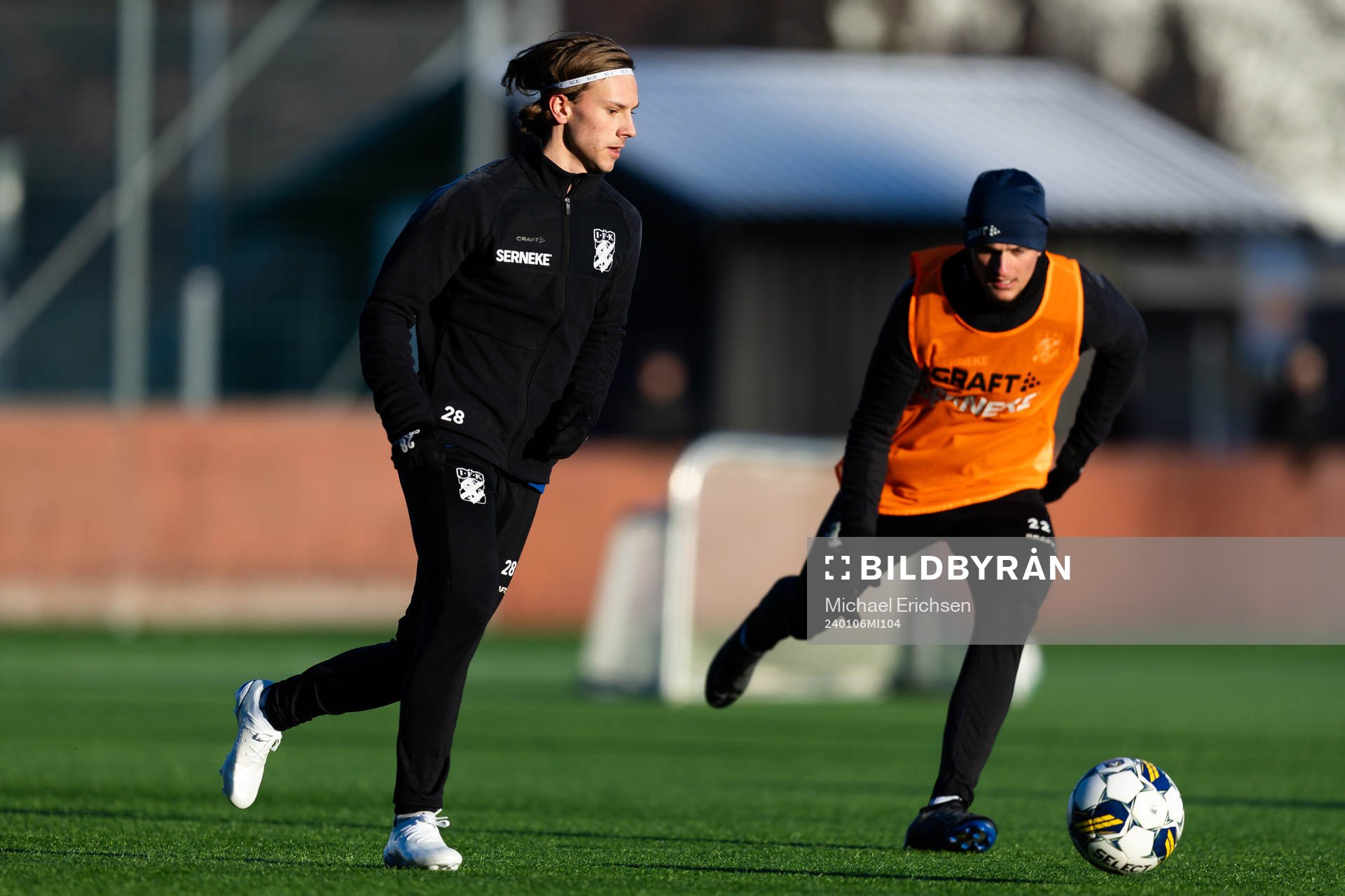 IFK Göteborgs Lucas Kåhed under en träning med IFK Göteborg den 6 januari 2024 i Göteborg. 