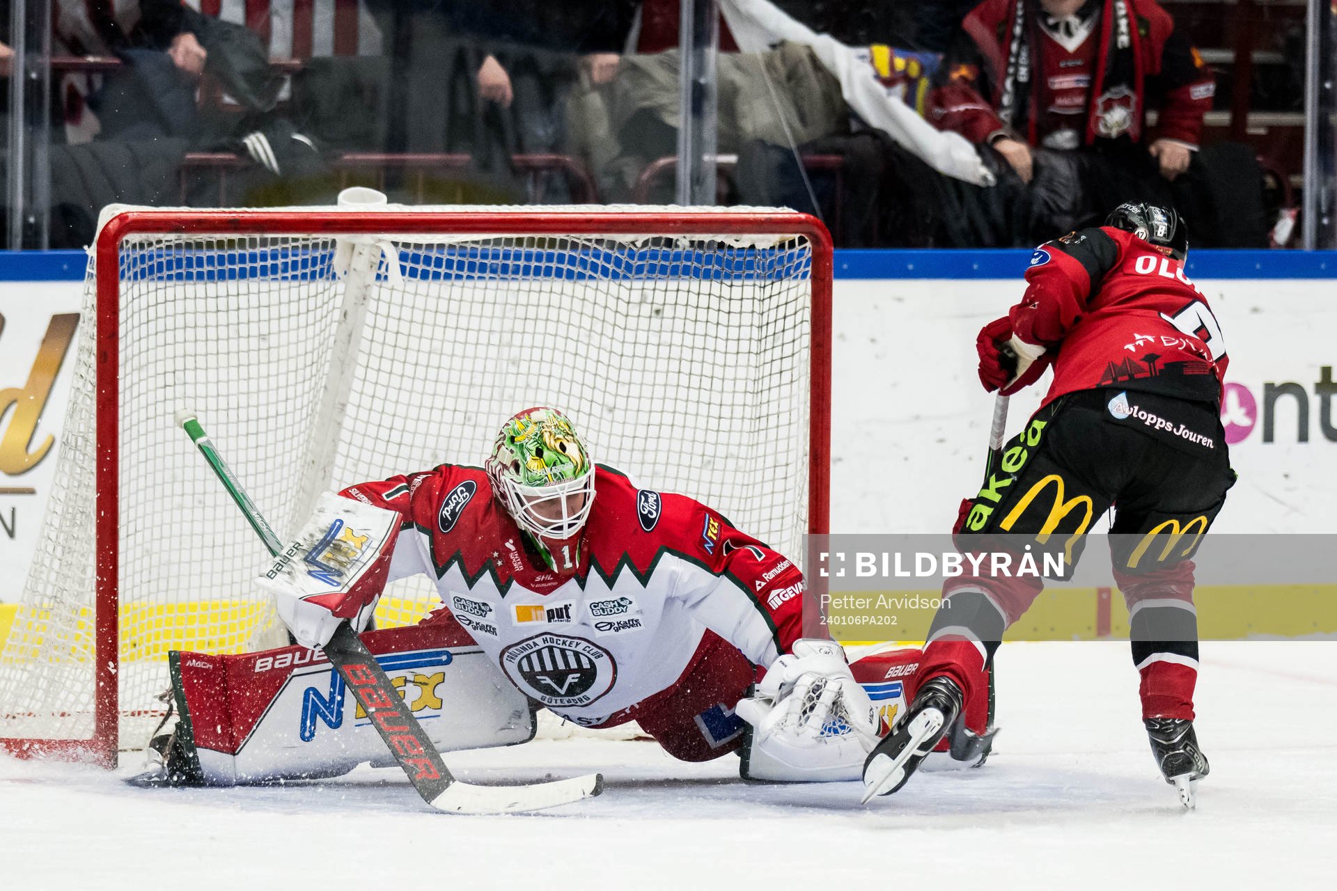 Frölundas målvakt Lars Johansson och Malmö Redhawks