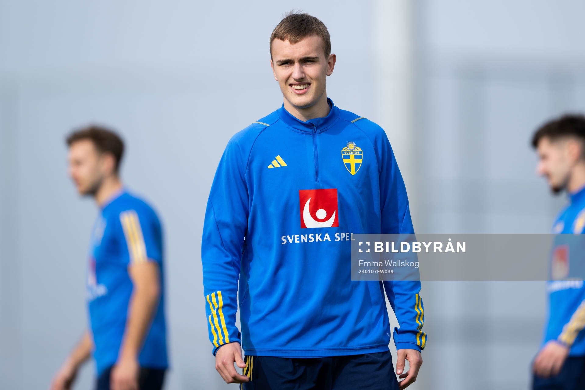 Jesper Tolinsson of the Swedish men's football national team at a training session on January 7, 2024 in Paphos. 