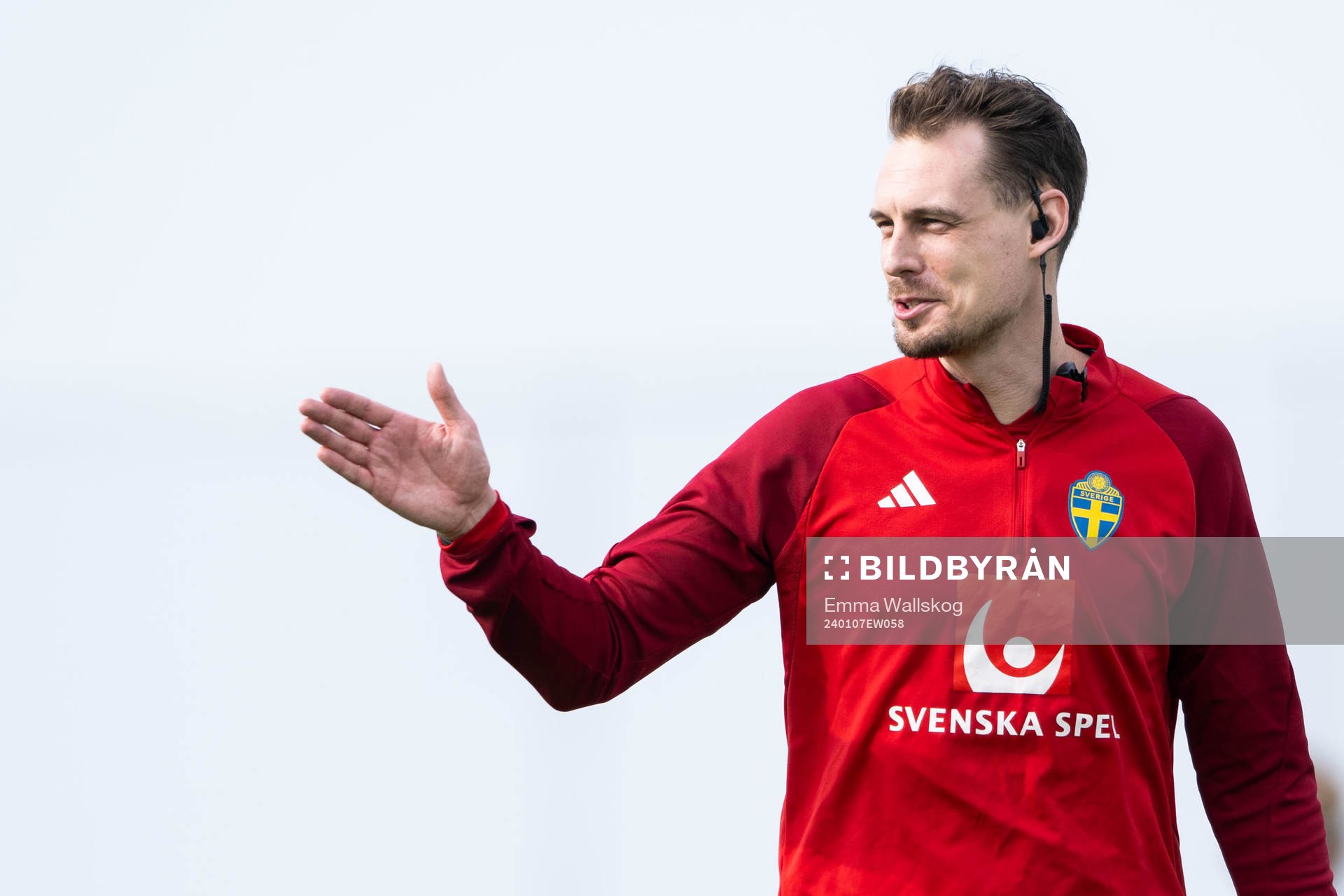 Interim coach Daniel Bäckström of the Swedish men's football national team at a training session on January 7, 2024 in Paphos. 