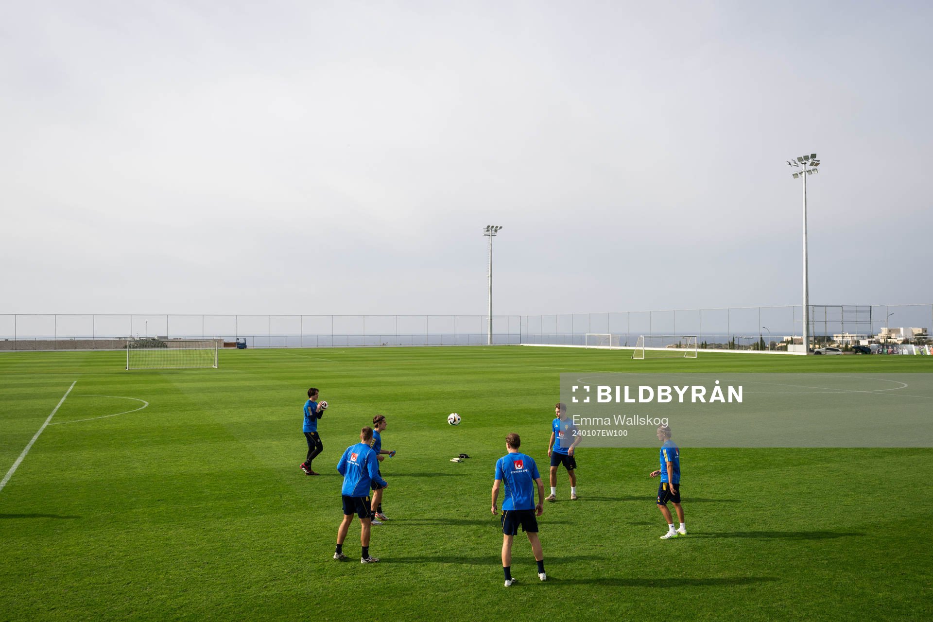 Players of the Swedish men's football national team at a training session on January 7, 2024 in Paphos. 