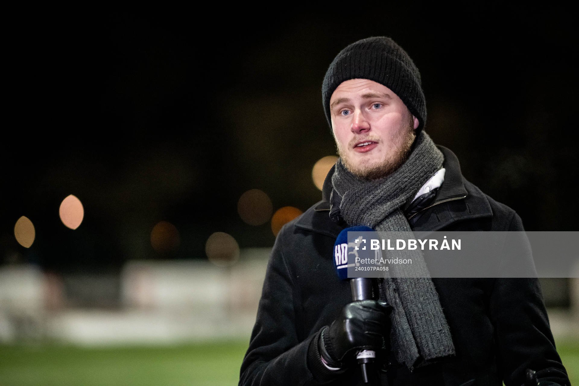 Helsingborgs dagblads Sebastian Rönnström under en gemensam fotbollsträning med Helsingborgs herr och damlag den 7 januari 2024 i Helsingborg. 