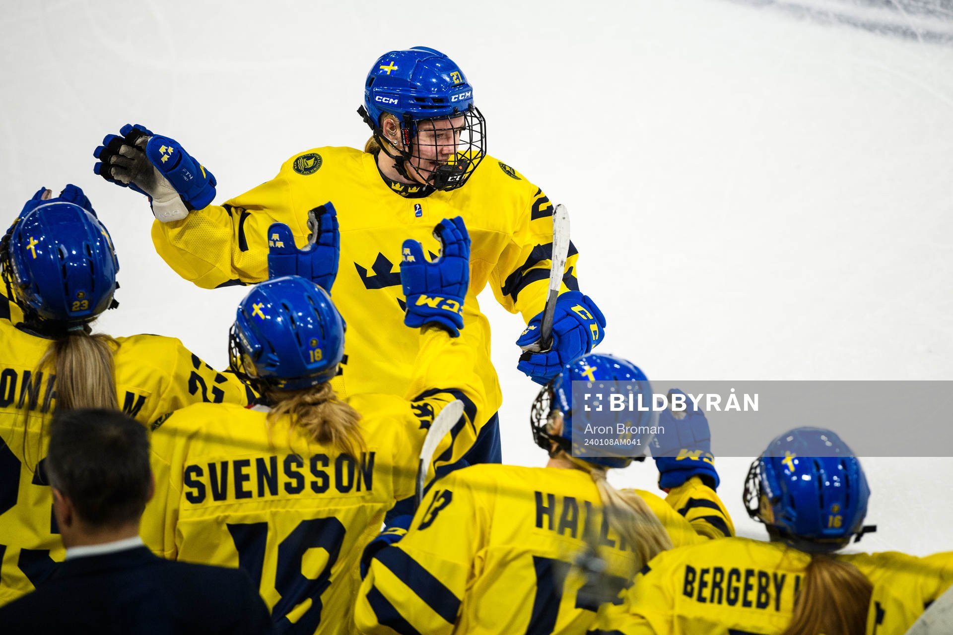 Anna Brenkle of Sweden celebrates