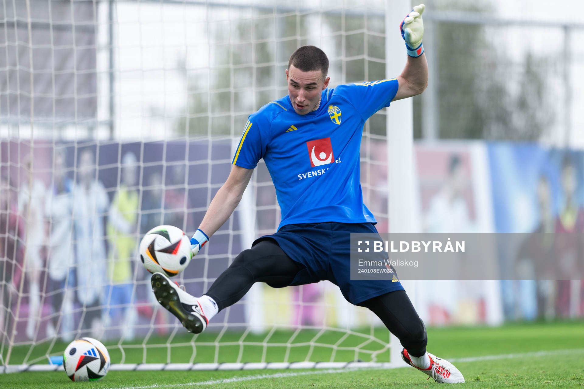Goalkeeper Samuel Brolin of the Swedish men's football