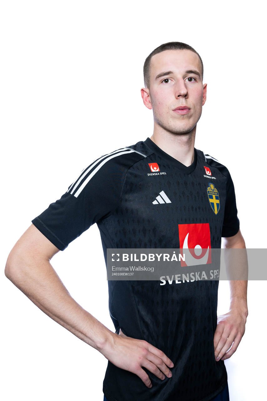 Goalkeeper Samuel Brolin of the Swedish men's football