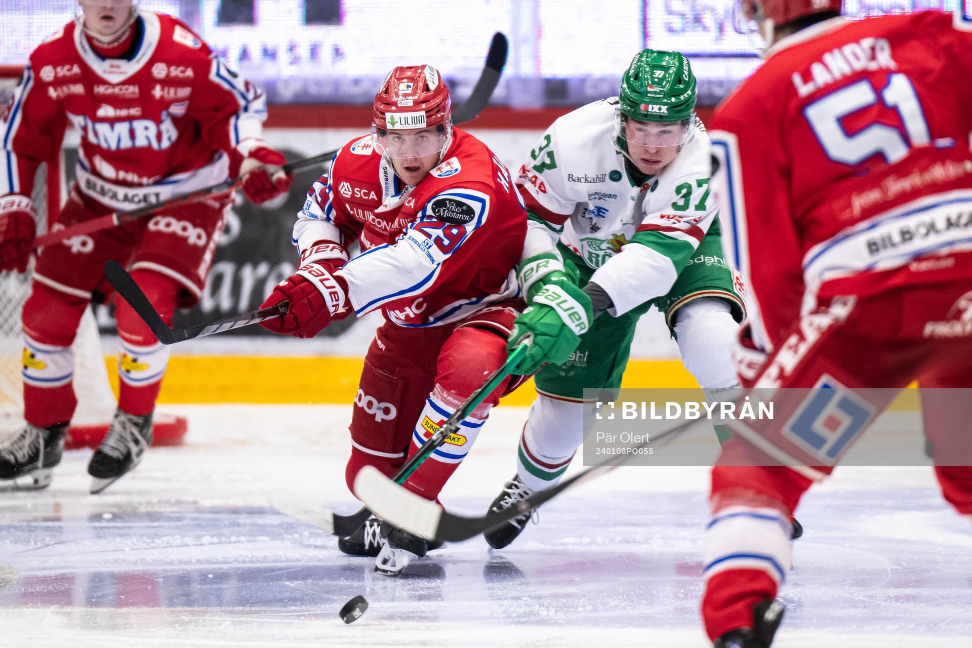 Timrås Filip Hållander och Rögles Albin Sundsvik