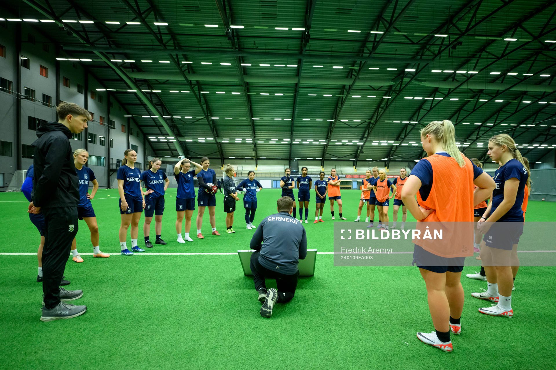 en genomgång under en träning med IFK Göteborgs damlag den 9 januari 2024 i Göteborg. 