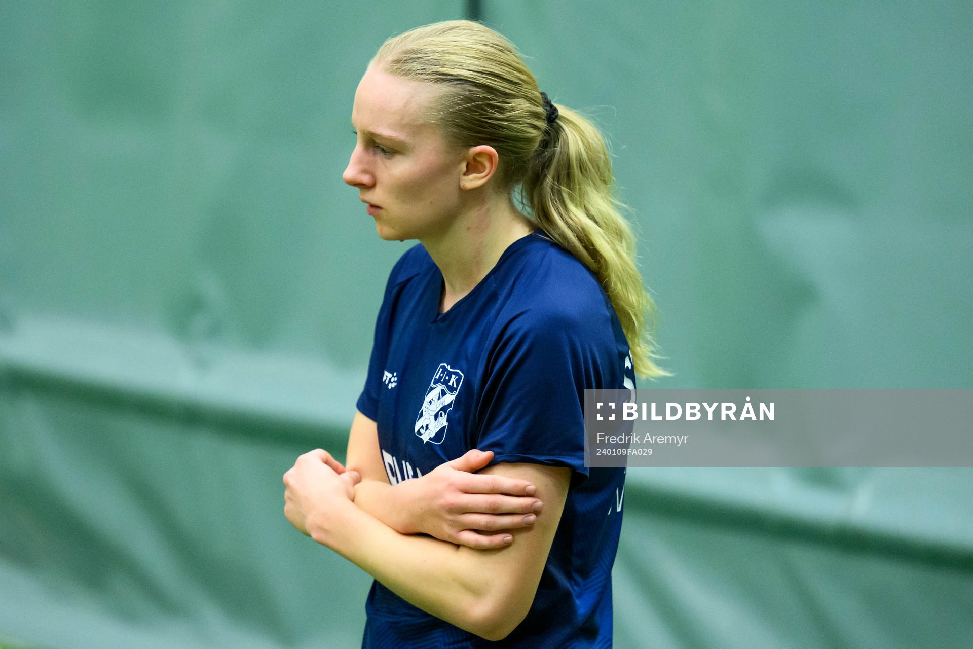 Felicia Holmberg under en träning med IFK Göteborgs damlag den 9 januari 2024 i Göteborg. 