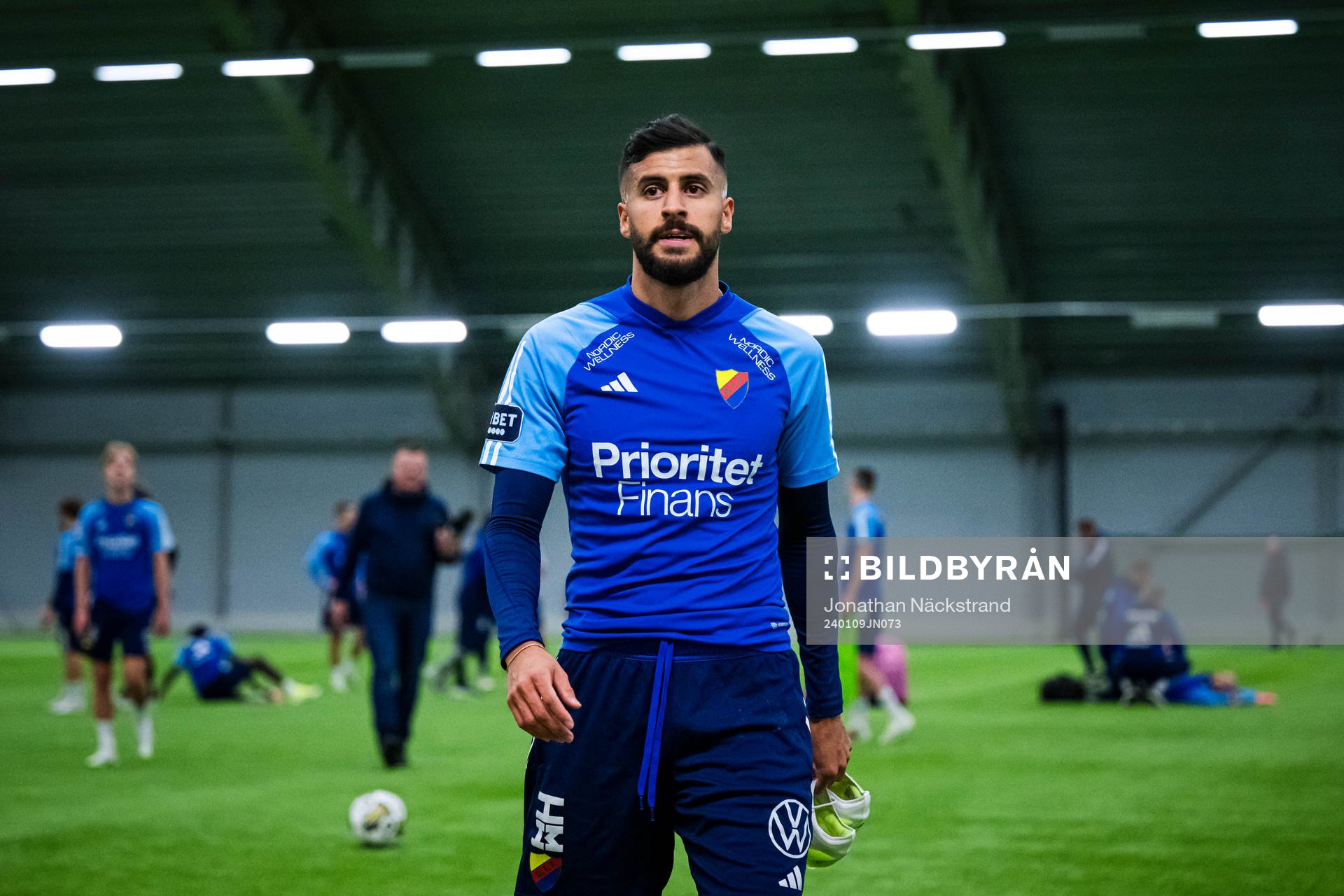 Djurgårdens Rami Kaib under en träning med Djurgården den 9 januari 2024 i Stockholm. 