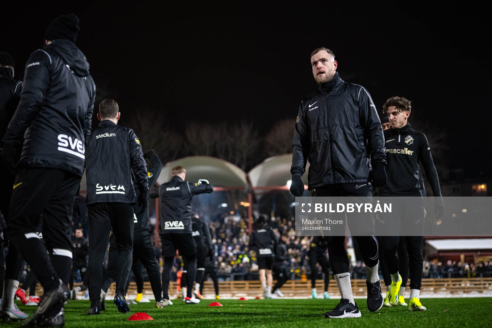 John Guidetti under en gemensam fotbollsträning med AIK den 9 januari 2024 i Stockholm. 