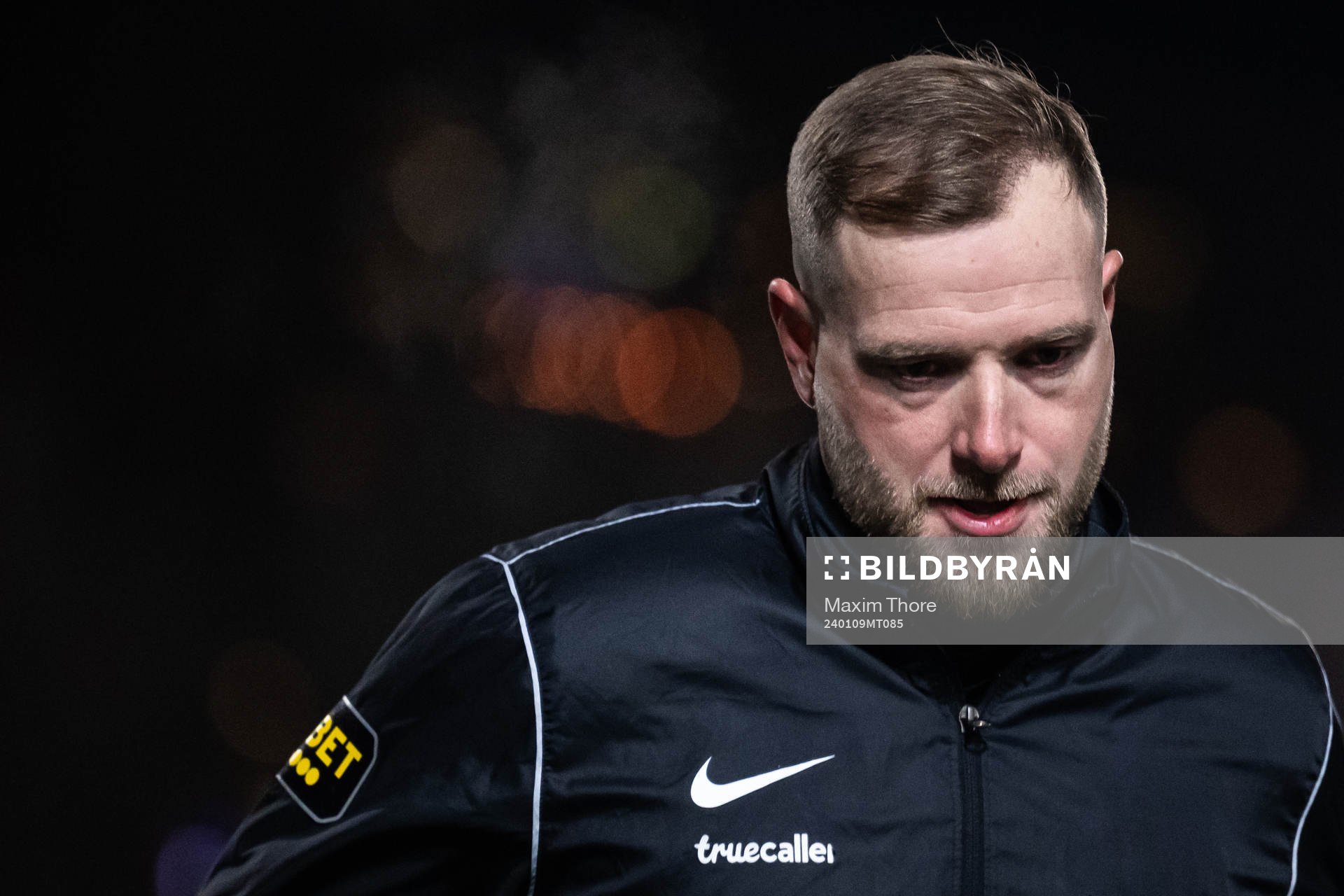John Guidetti under en gemensam fotbollsträning med AIK den 9 januari 2024 i Stockholm. 