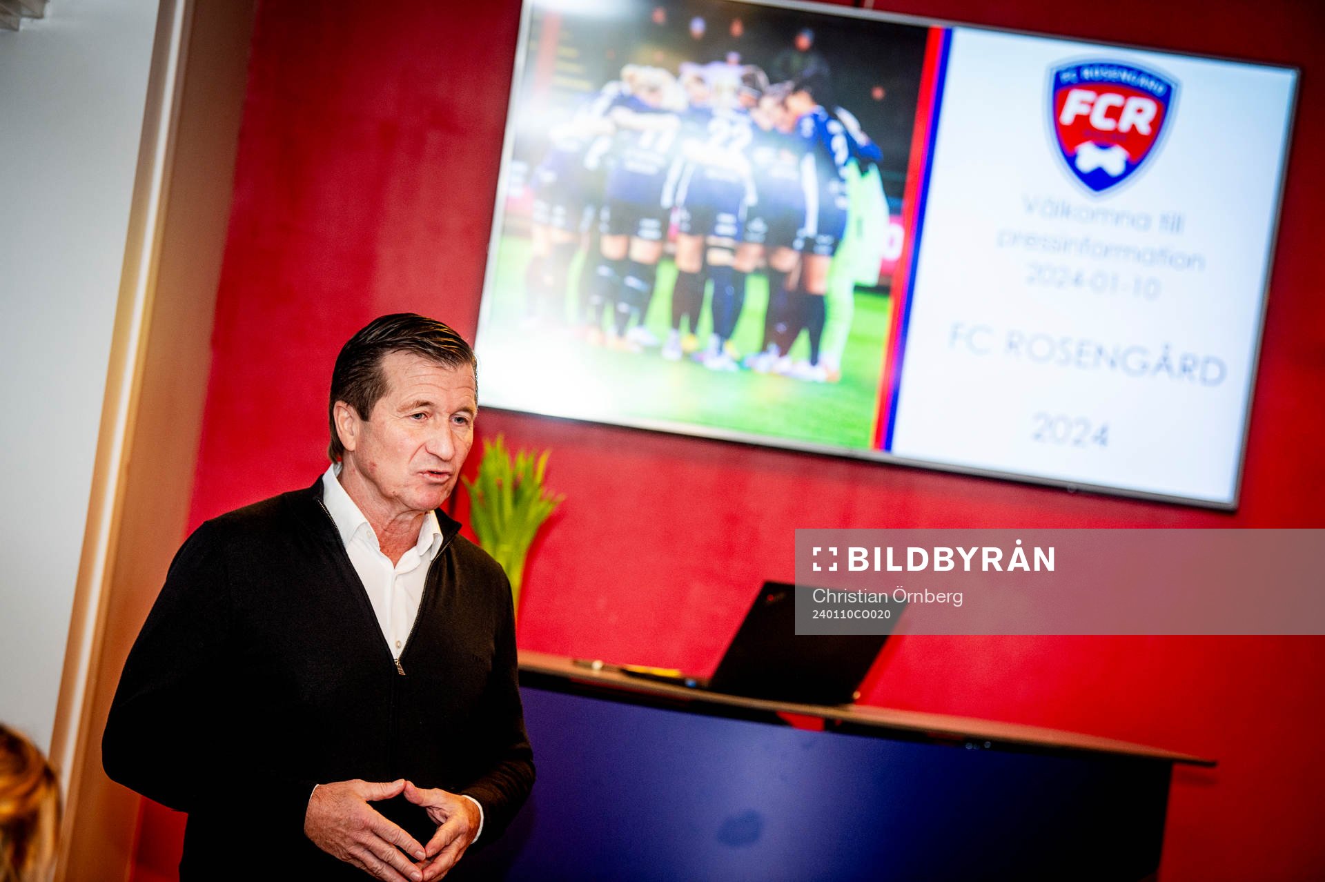 Styrelseordförande FC Rosengård, Håkan Wifvesson under en presskonferens med FC Rosengård den 10 januari 2024 i Malmö. 