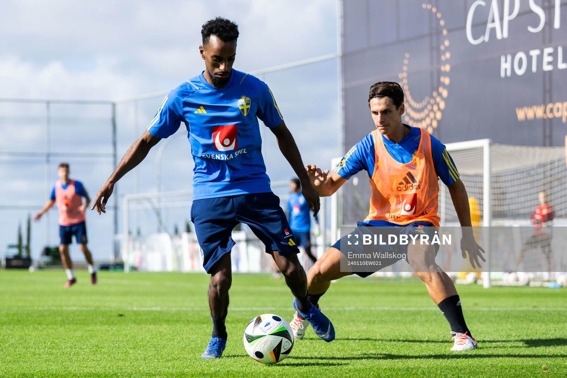 Taha Ali and Kevin Ackermann of the Swedish men's football