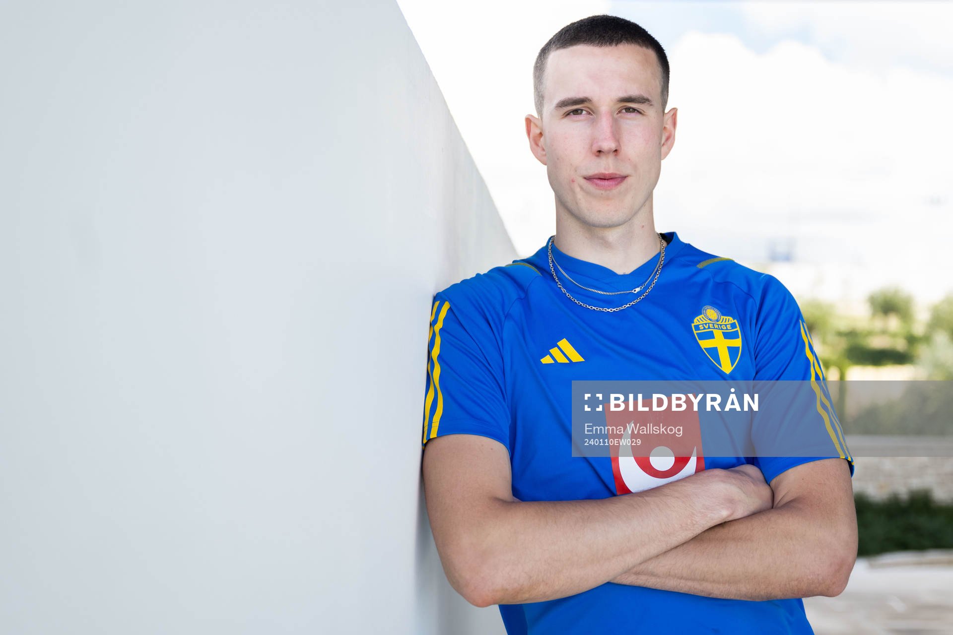 Goalkeeper Samuel Brolin of the Swedish men's football