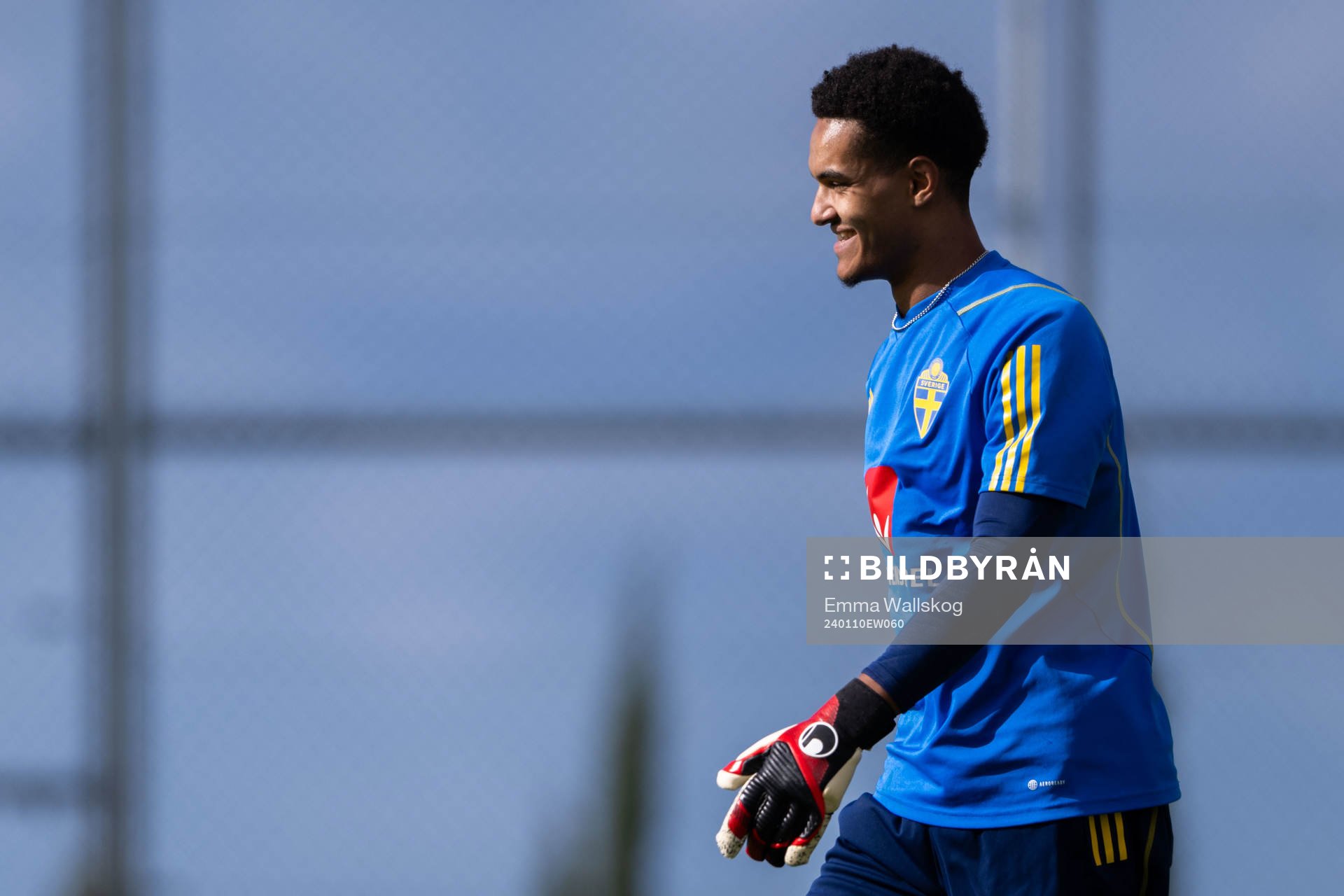 Goalkeeper Oliver Dovin of the Swedish men's football