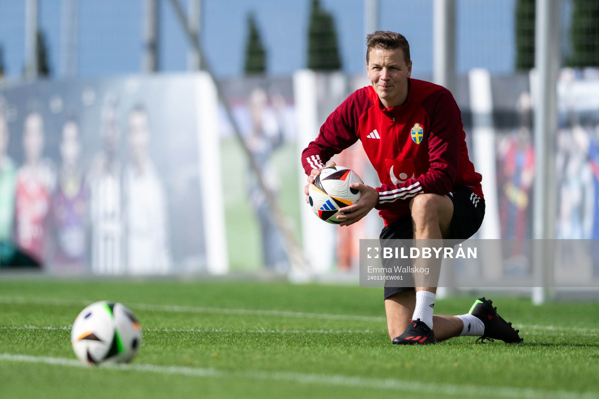 Goalkeeper coach Maths Elfvendal of the Swedish men's football national team at a training session on January 10, 2024 in Paphos. 
