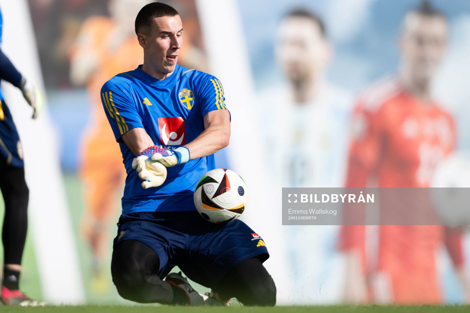 Goalkeeper Samuel Brolin of the Swedish men's football