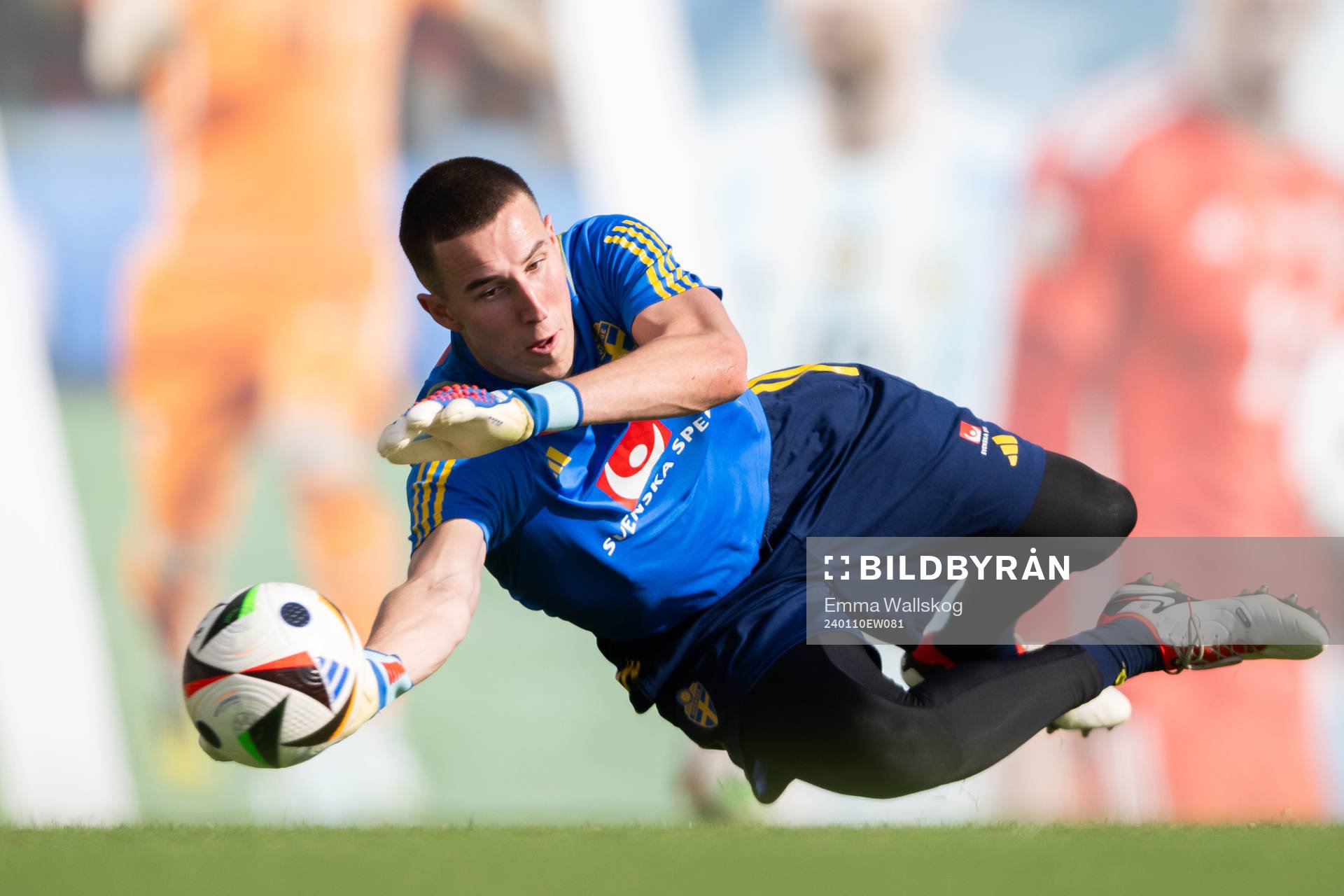 Goalkeeper Samuel Brolin of the Swedish men's football