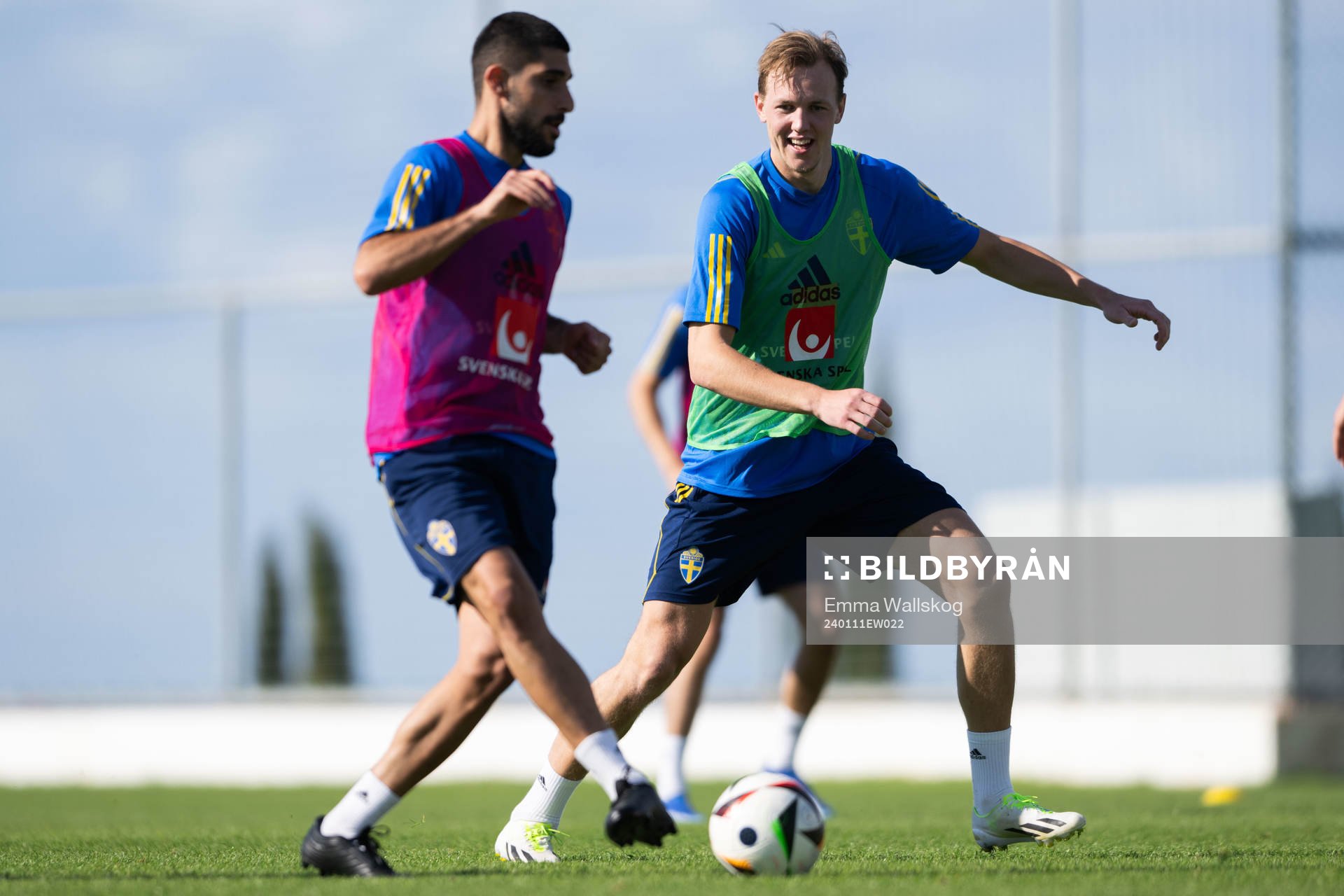Rami Al Hajj and Adam Carlén of the Swedish men's football