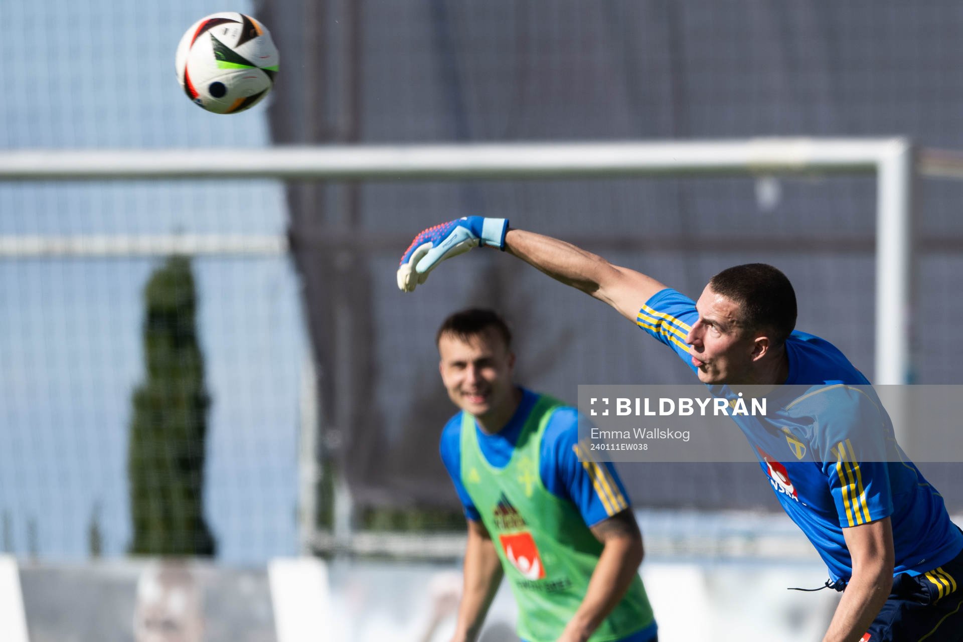 Goalkeeper Samuel Brolin of the Swedish men's football
