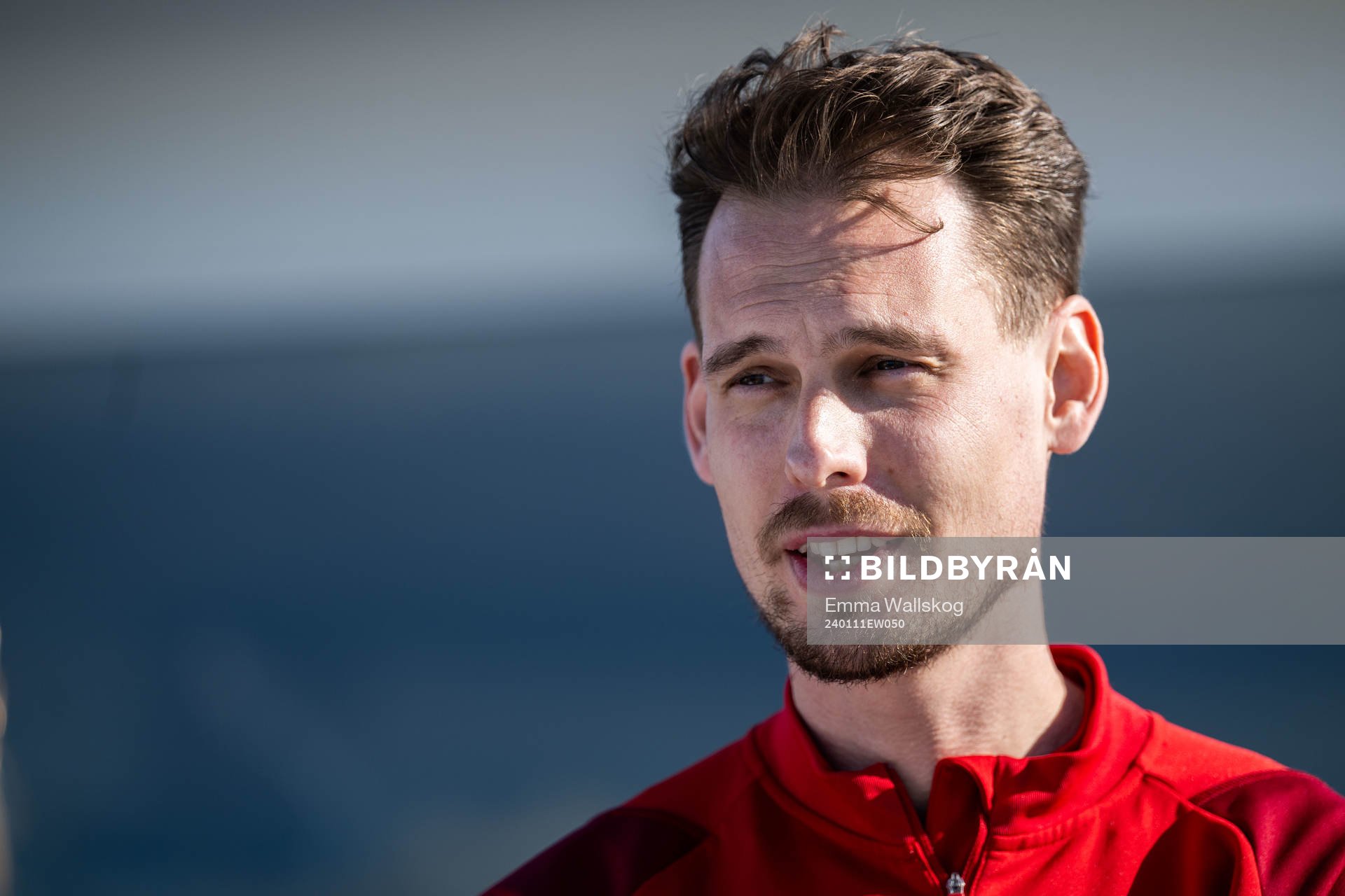 Interim coach Daniel Bäckström of the Swedish men's football national team in mixed zone after a training session on January 11, 2024 in Paphos.