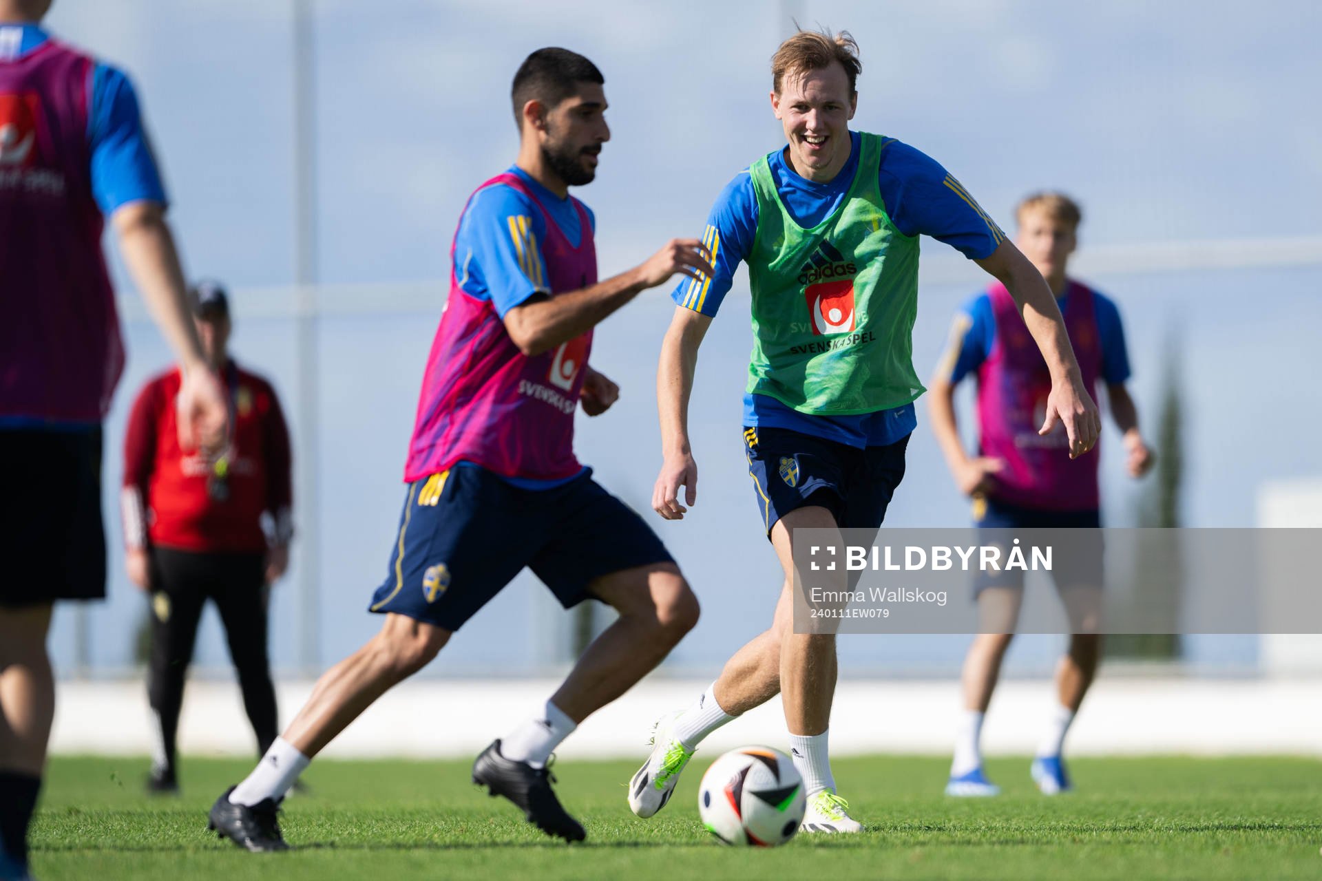 Rami Al Hajj and Adam Carlén of the Swedish men's football