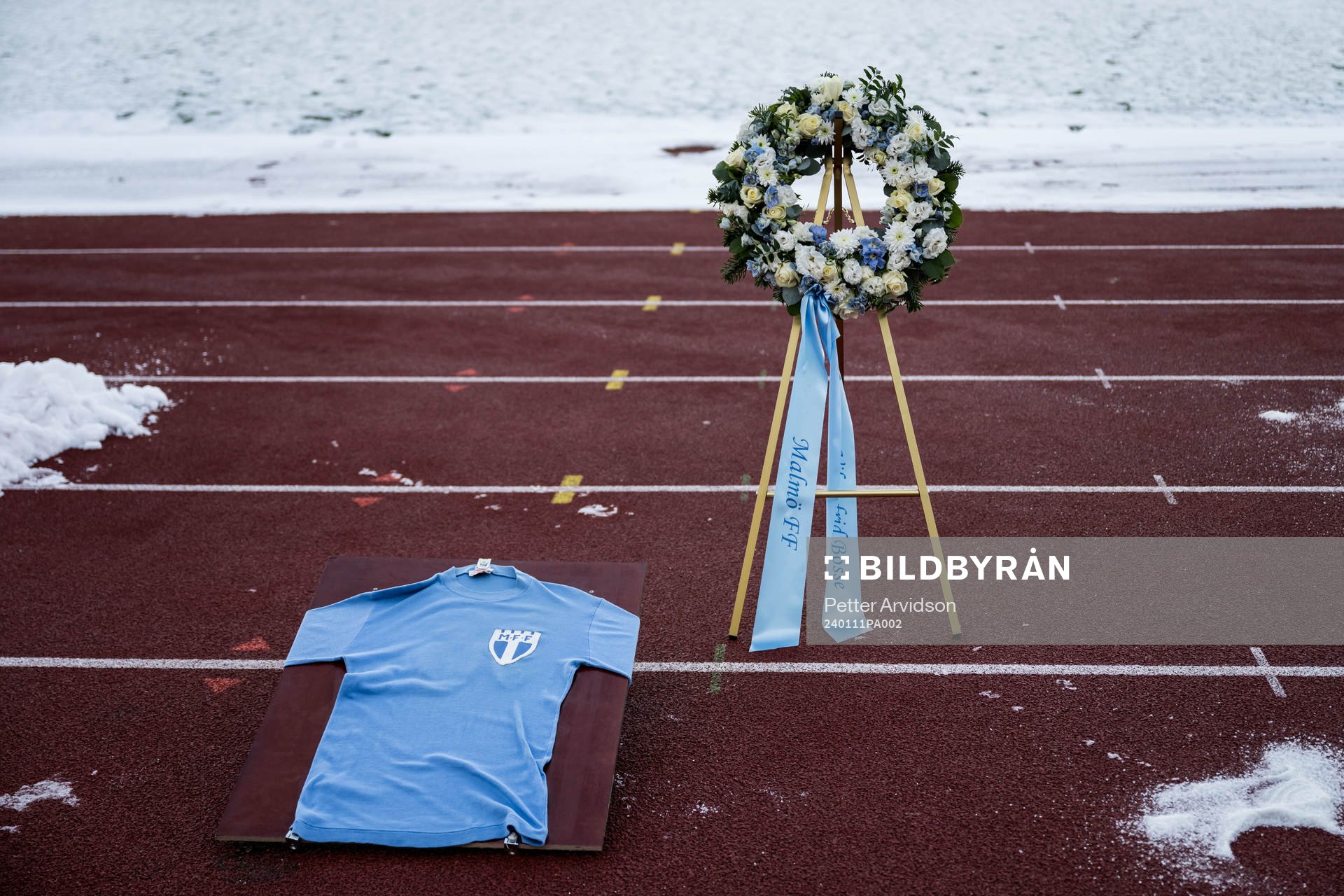 Minnesceremoni för Bosse Larsson på Malmö Stadion