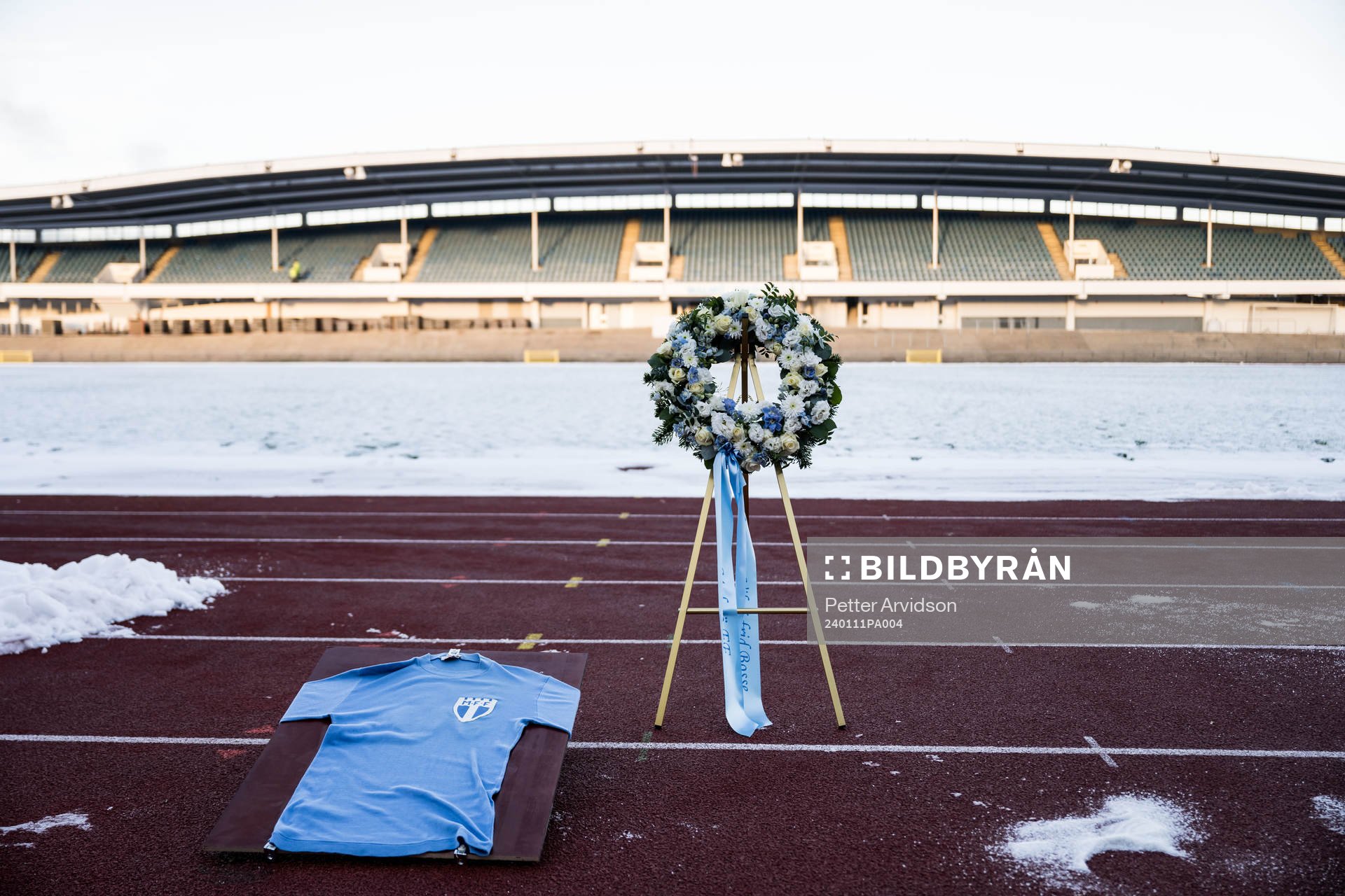 Minnesceremoni för Bosse Larsson på Malmö Stadion