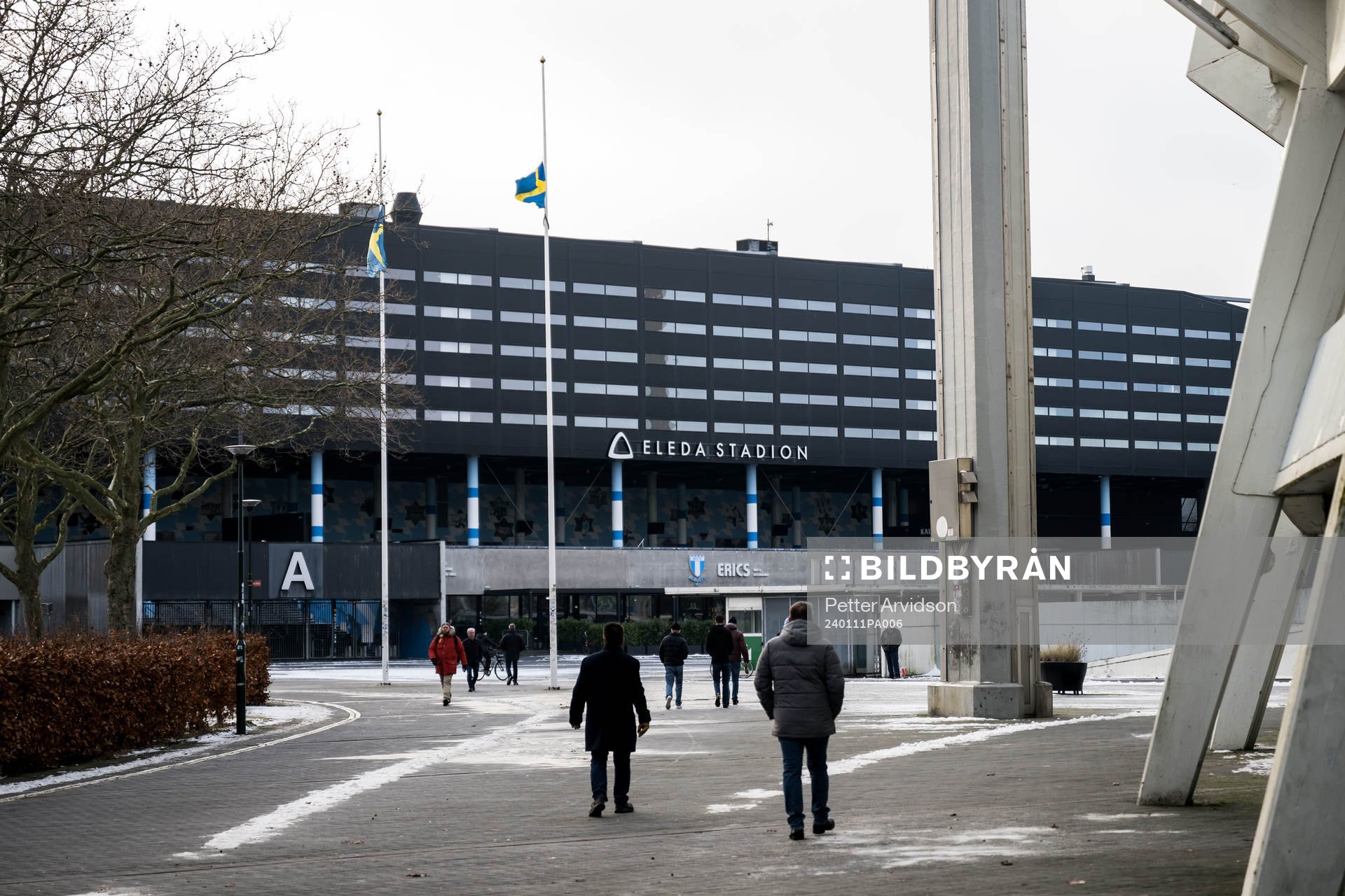 Minnesceremoni för Bosse Larsson på Malmö Stadion