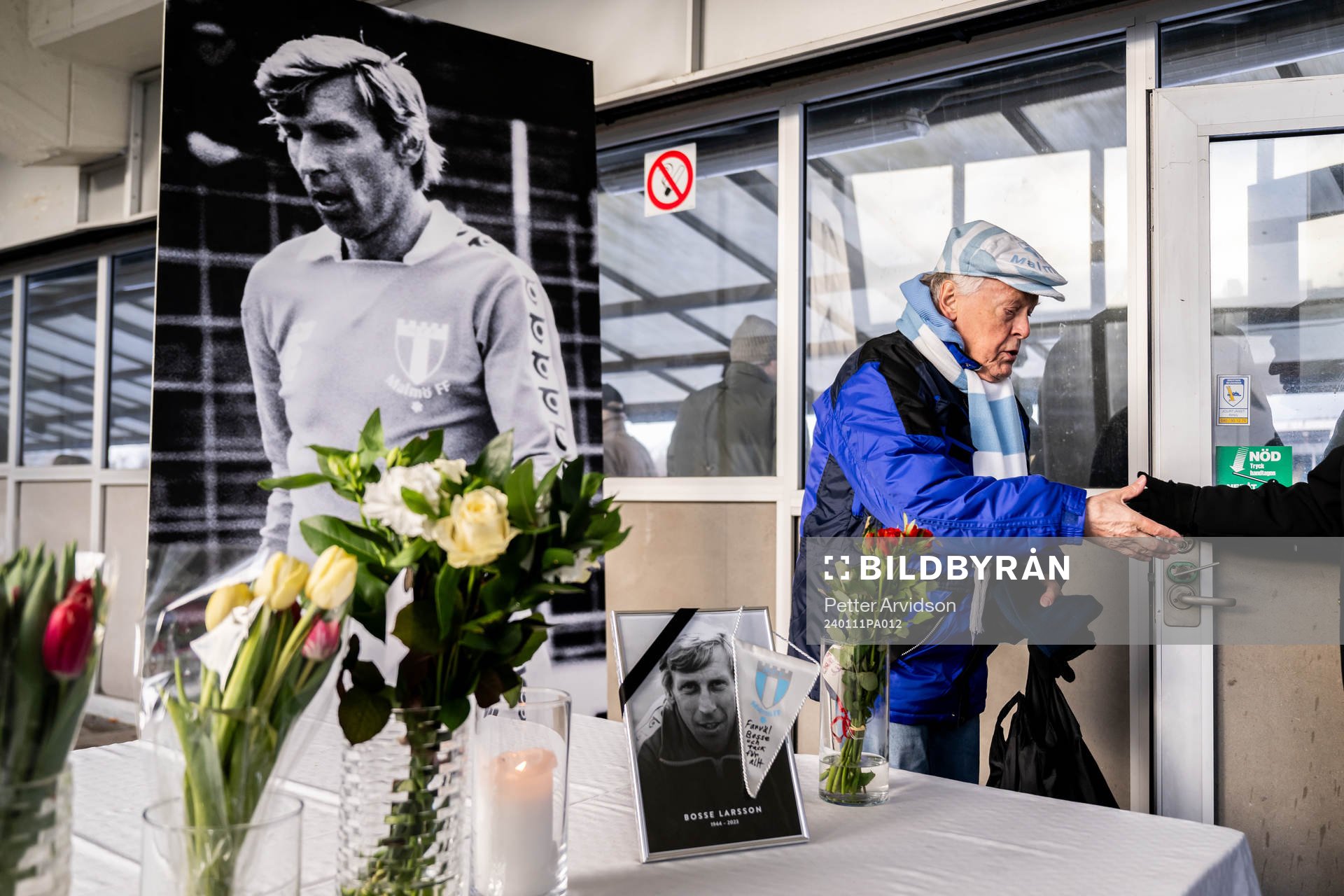 Minnesceremoni för Bosse Larsson på Malmö Stadion