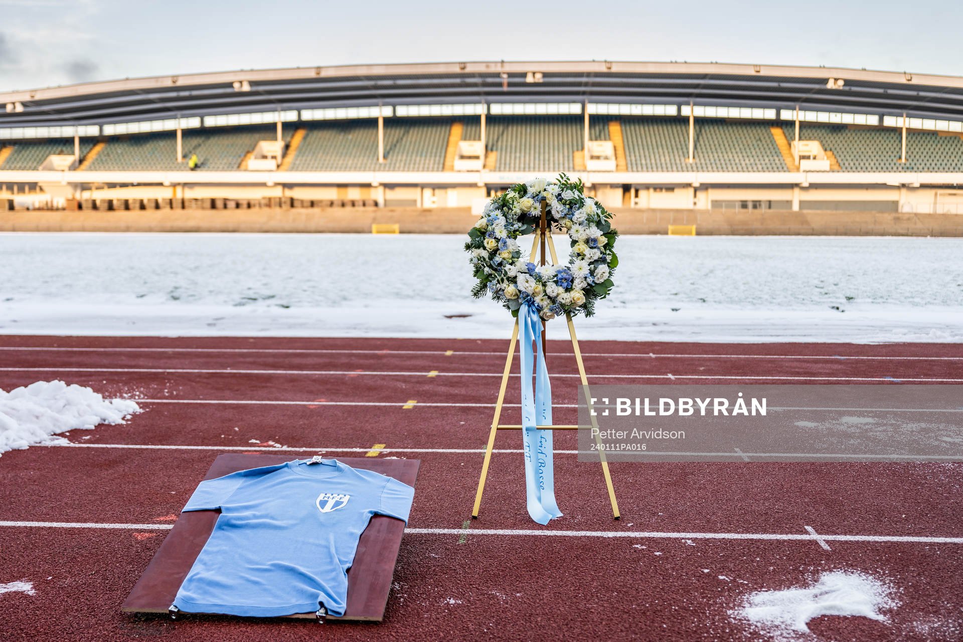Minnesceremoni för Bosse Larsson på Malmö Stadion