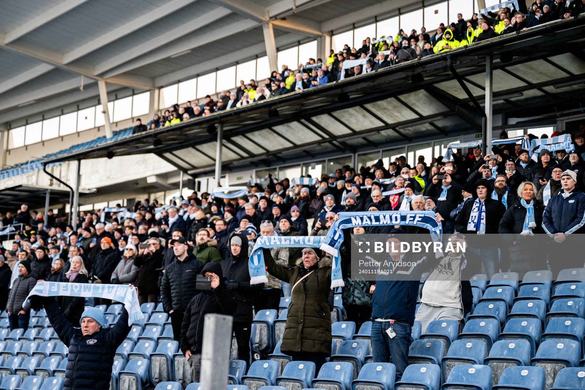 Minnesceremoni för Bosse Larsson på Malmö Stadion