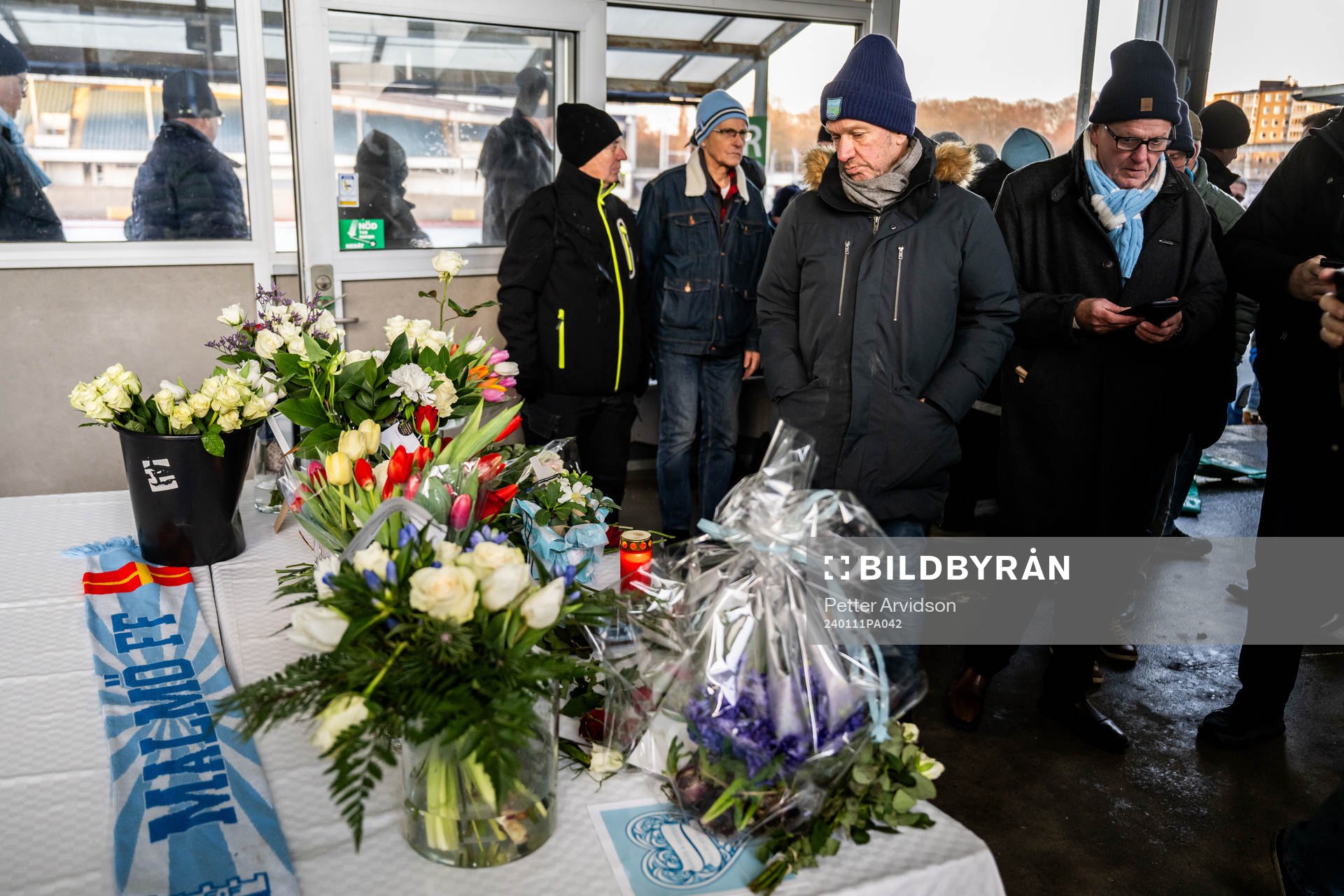 Minnesceremoni för Bosse Larsson på Malmö Stadion