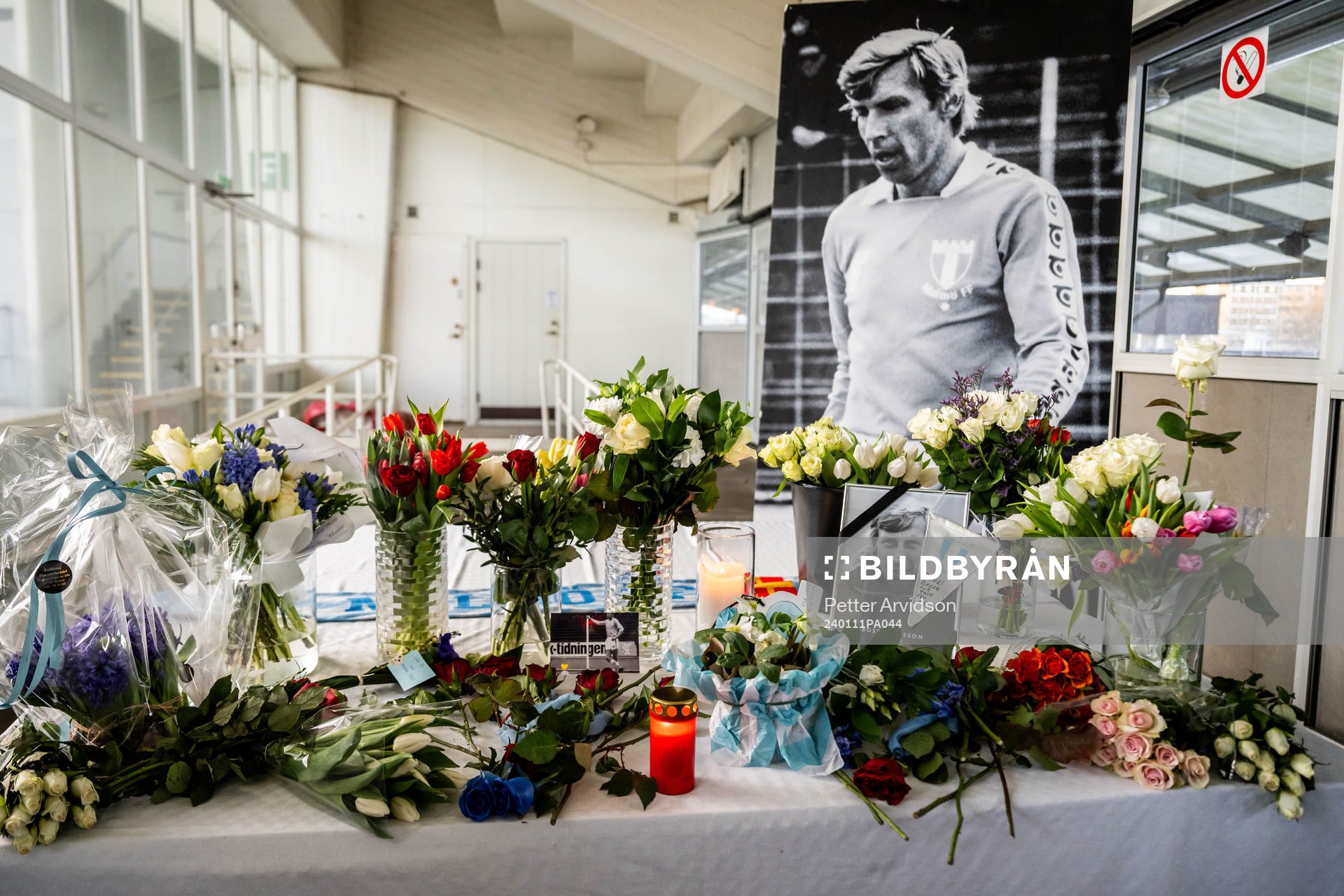 Minnesceremoni för Bosse Larsson på Malmö Stadion