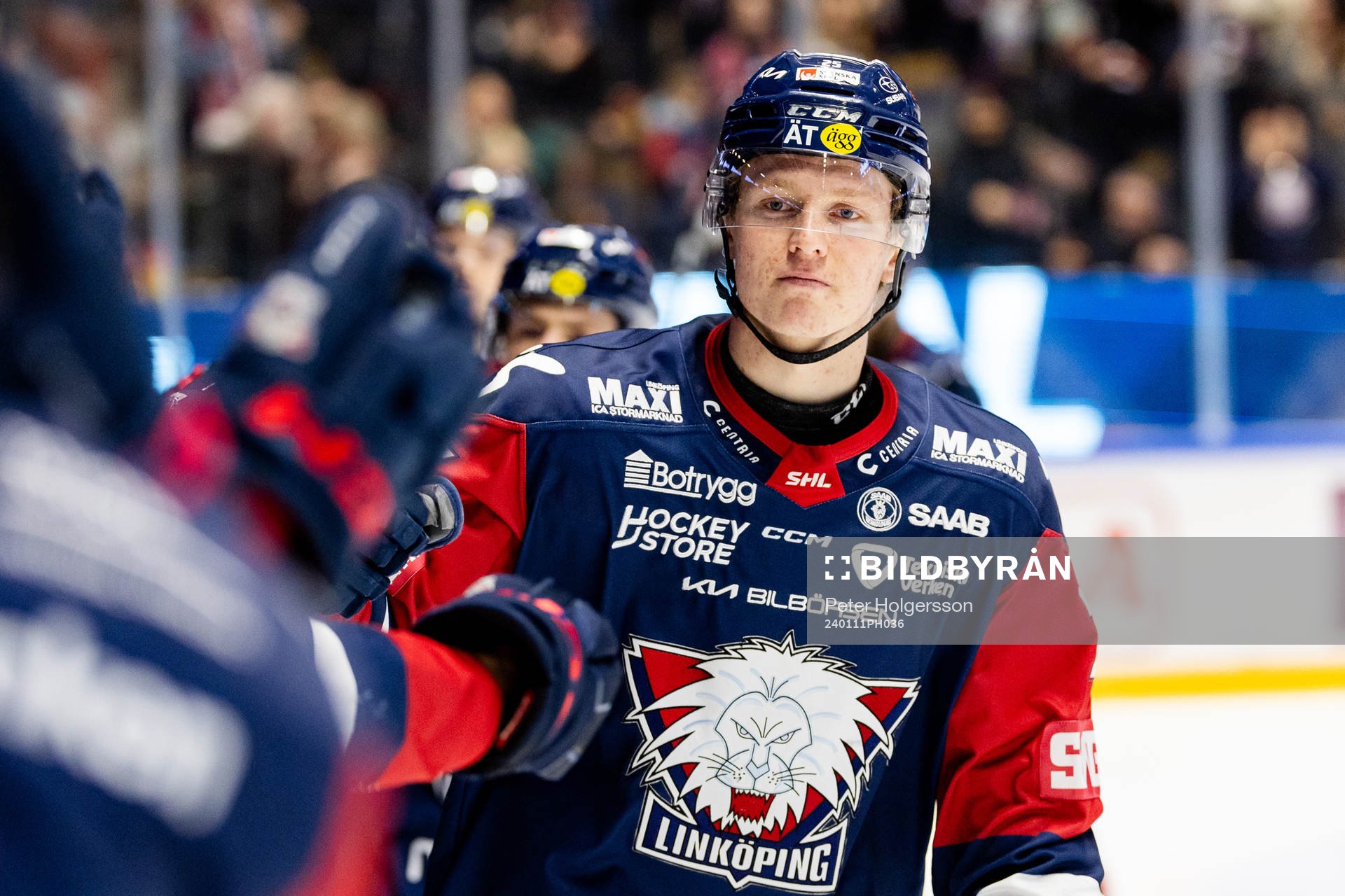 Linköpings Filip Bystedt jublar