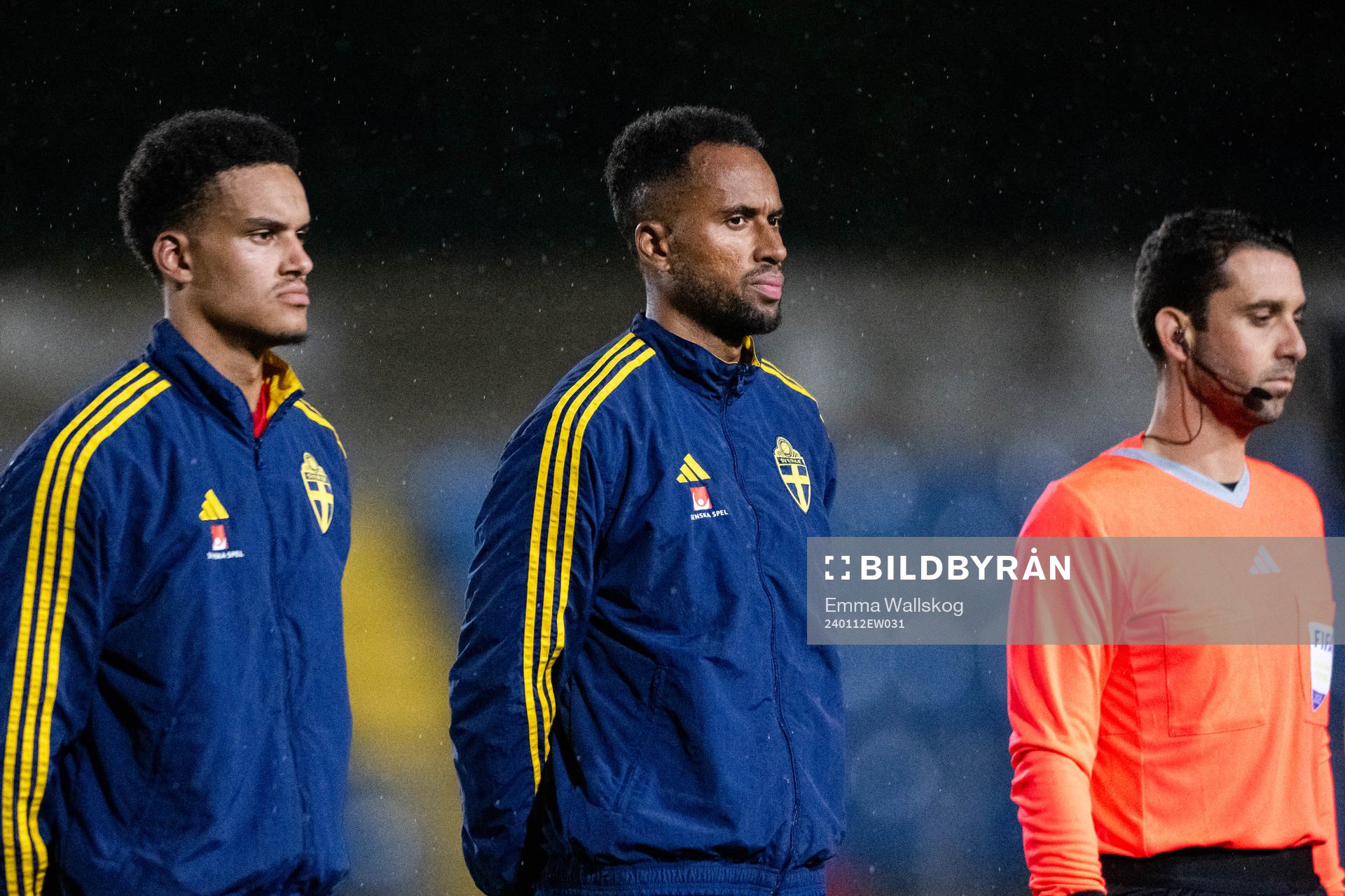 Goalkeeper Oliver Dovin and Isaac Kiese Thelin of Sweden