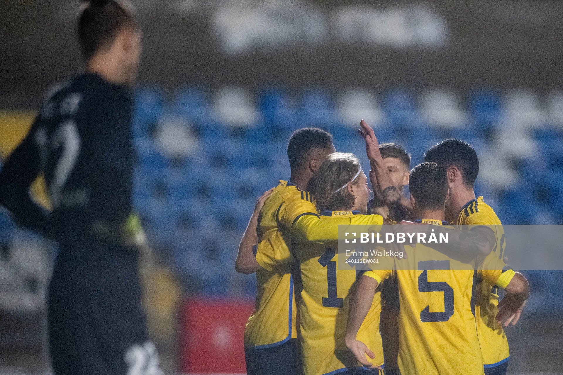 Players of Sweden celebrate