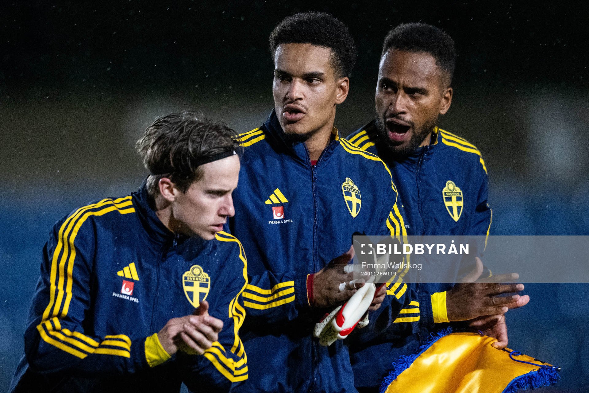 Johan Karlsson, goalkeeper Oliver Dovin and Isaac Kiese