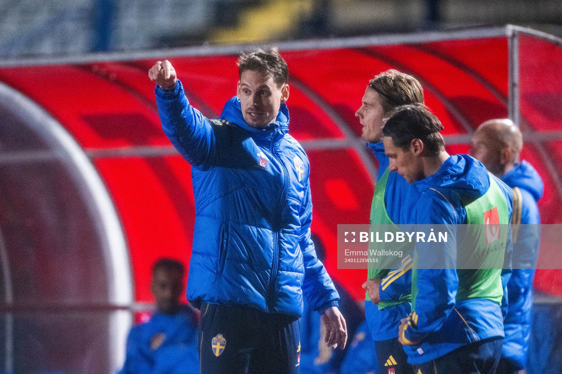 Interim head coach Daniel Bäckström, Erik Ahlstrand and