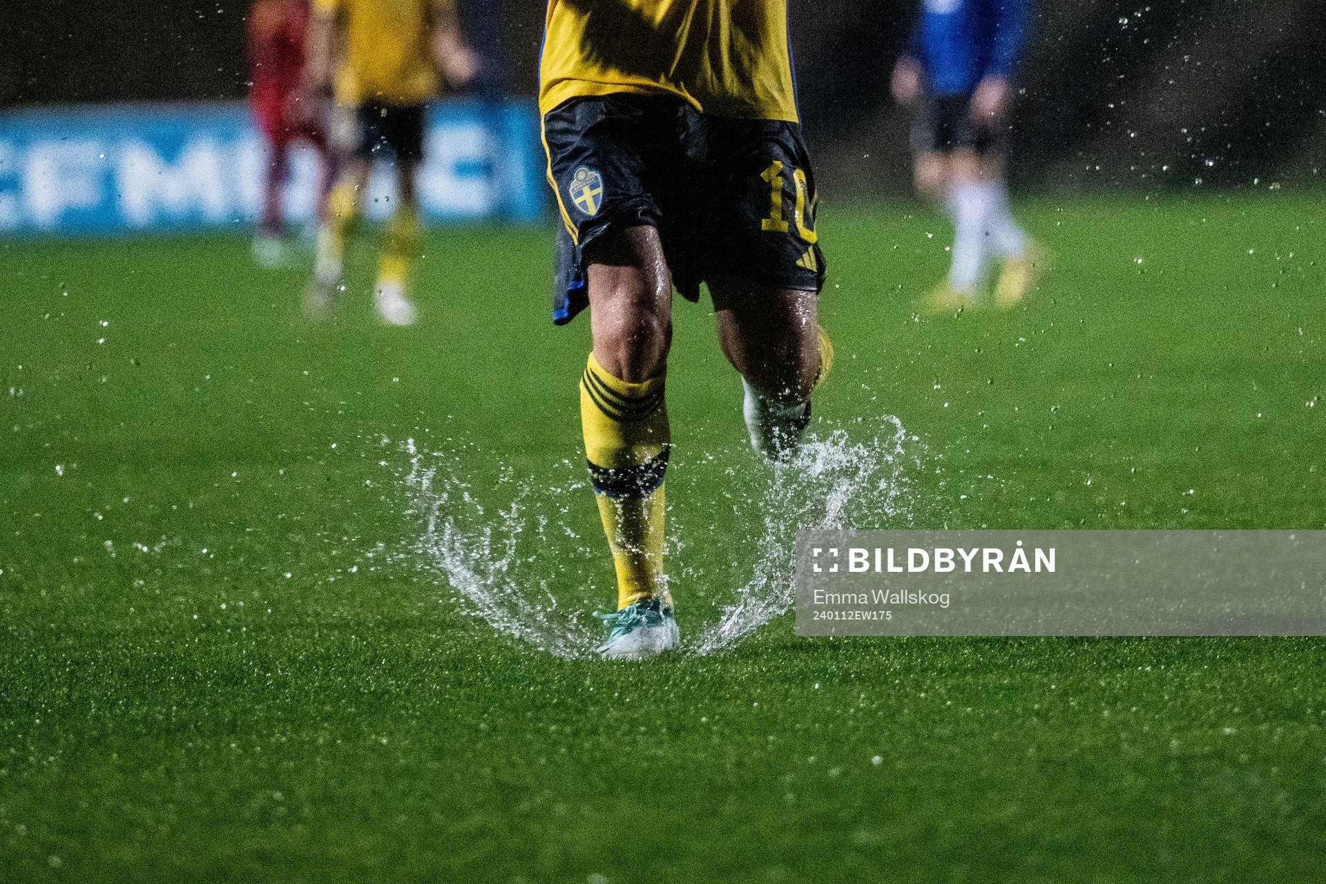 Nahir Besara of Sweden in a water puddle