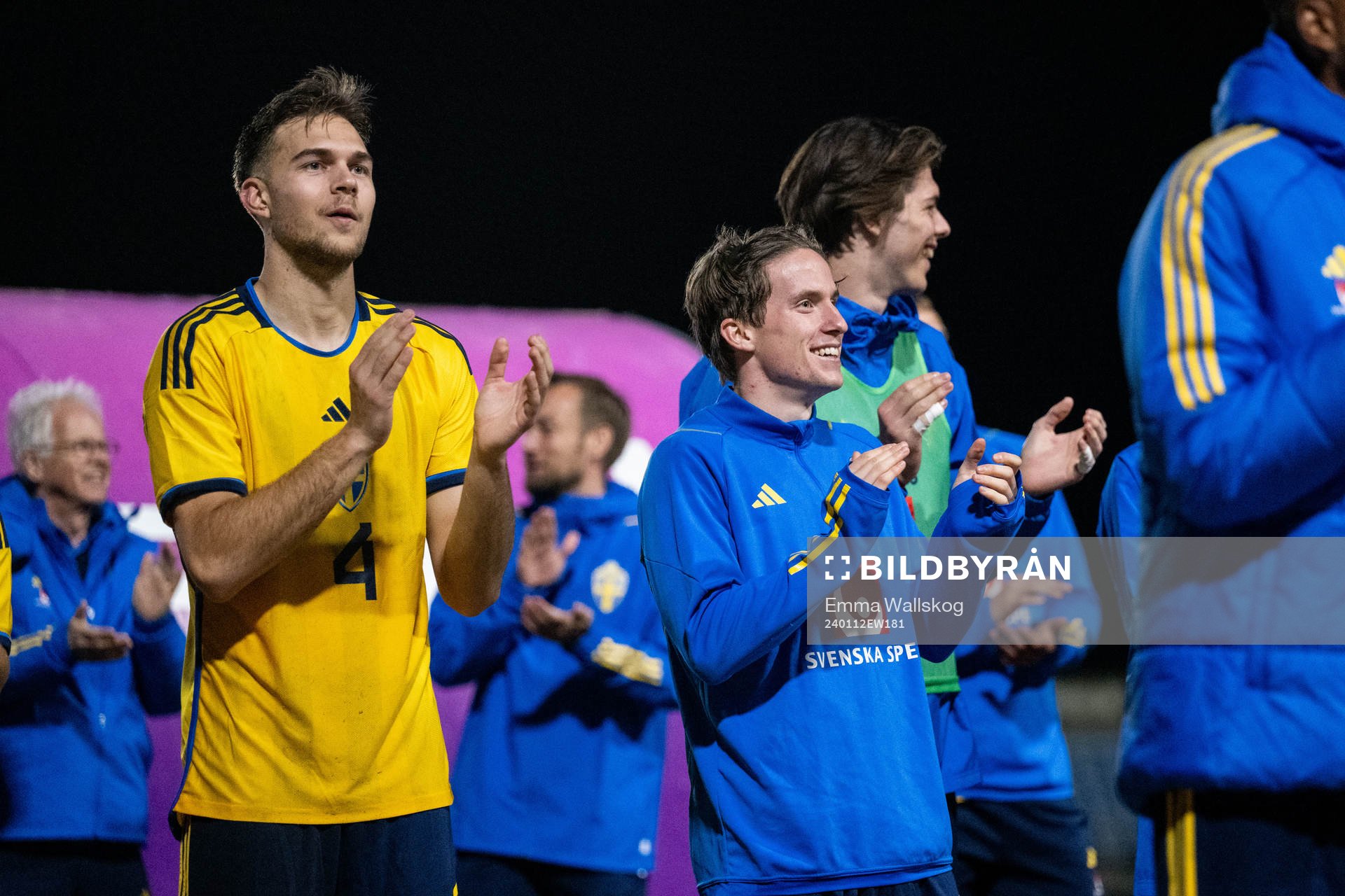 Anton Eriksson and Johan Karlsson of Sweden celebrate
