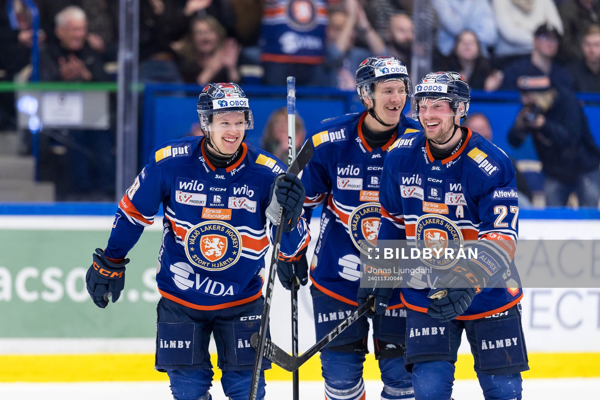 Växjös Hugo Gustafsson, Emil Sylvegård och Martin
