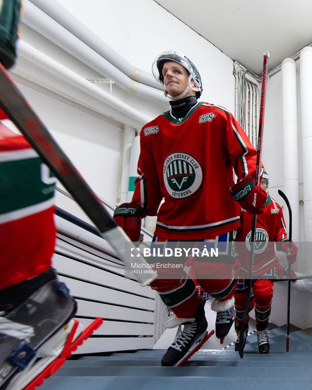 Frölundas Max Friberg innan ishockeymatchen i SHL mellan