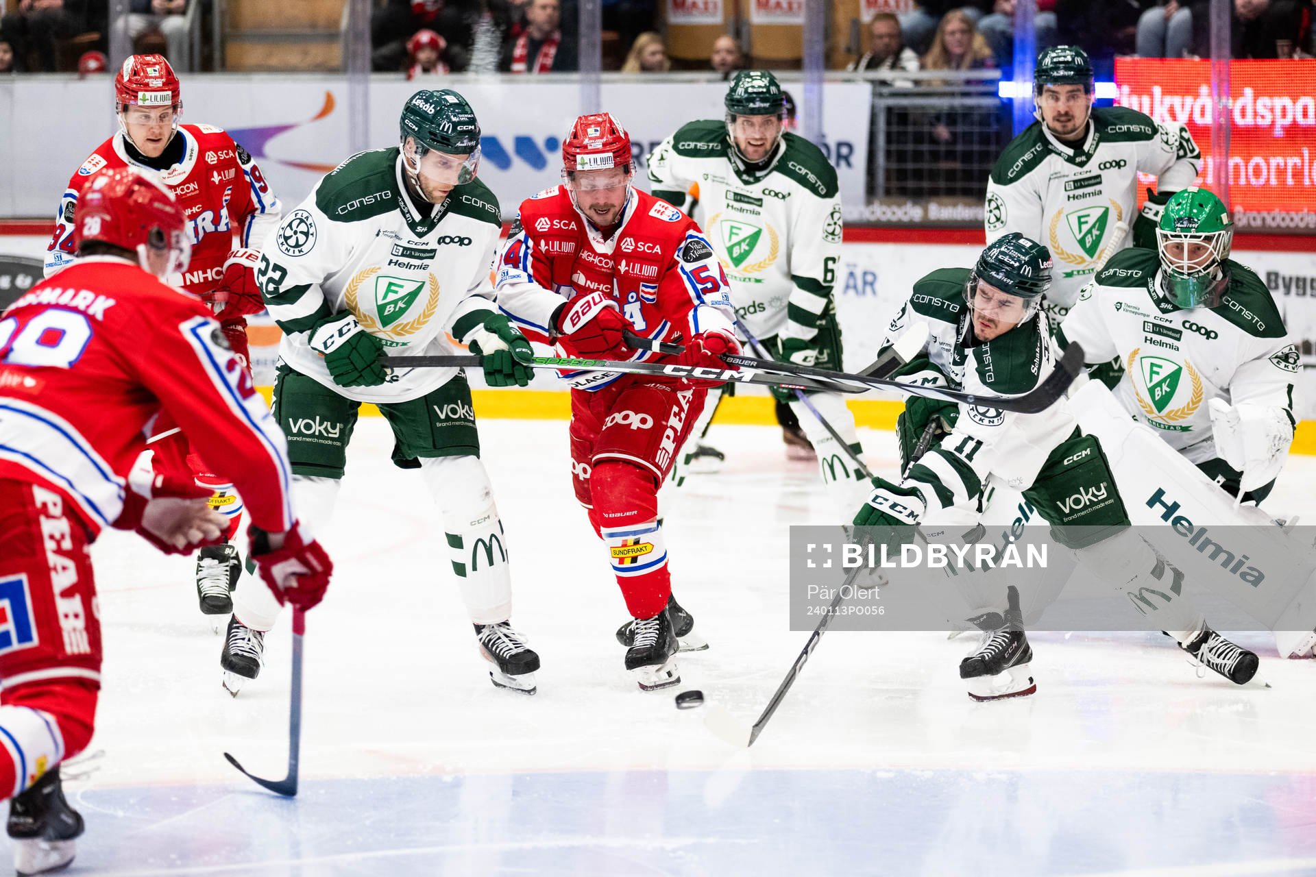 Timrås Jonathan Dahlén och Färjestads Per Åslund,