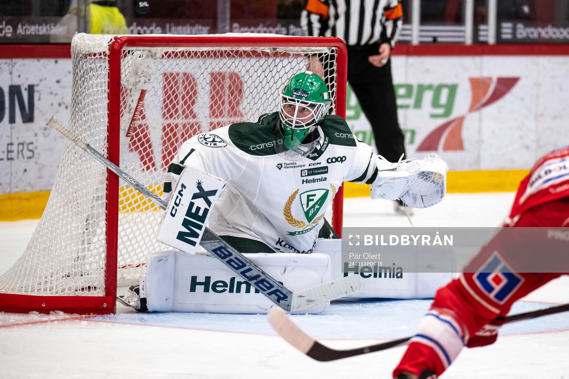 Färjestads målvakt Victor Brattström